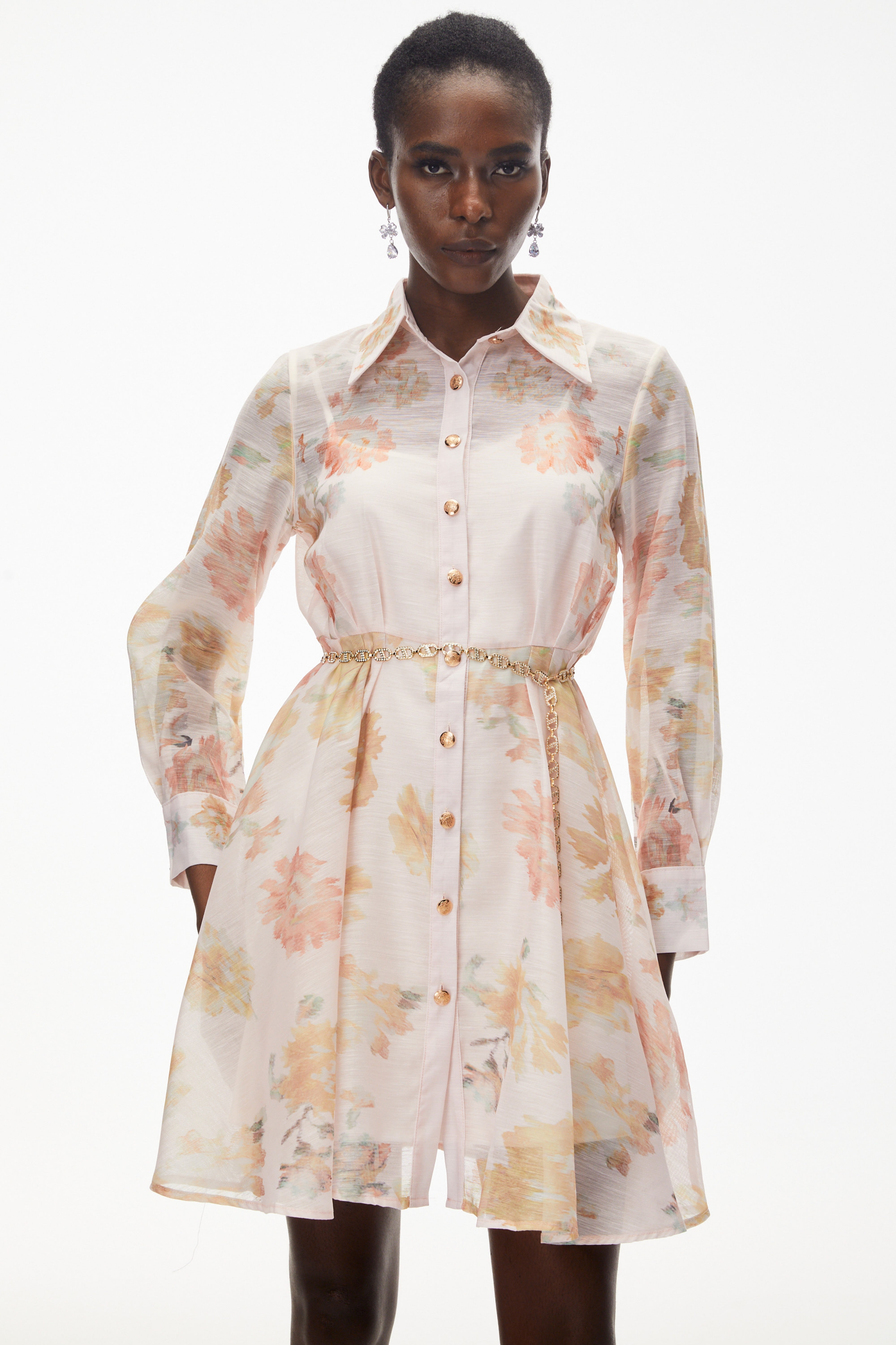 Martha – Minikleid mit rosa Blumenmuster