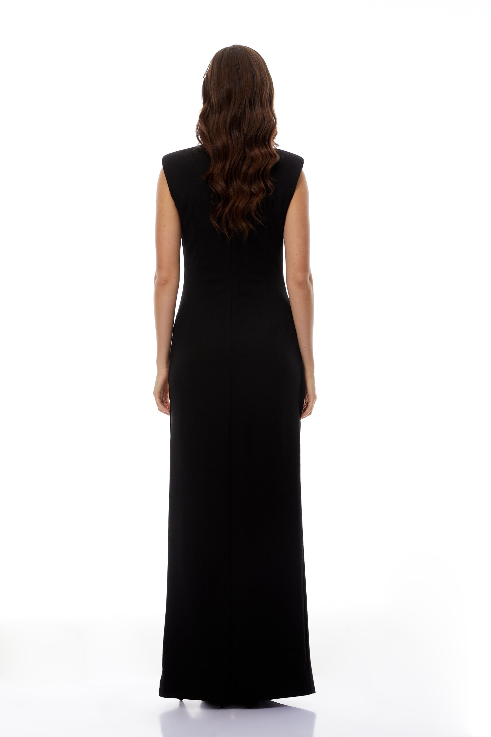 Martina Black Maxi Dress with Zip Up Detail