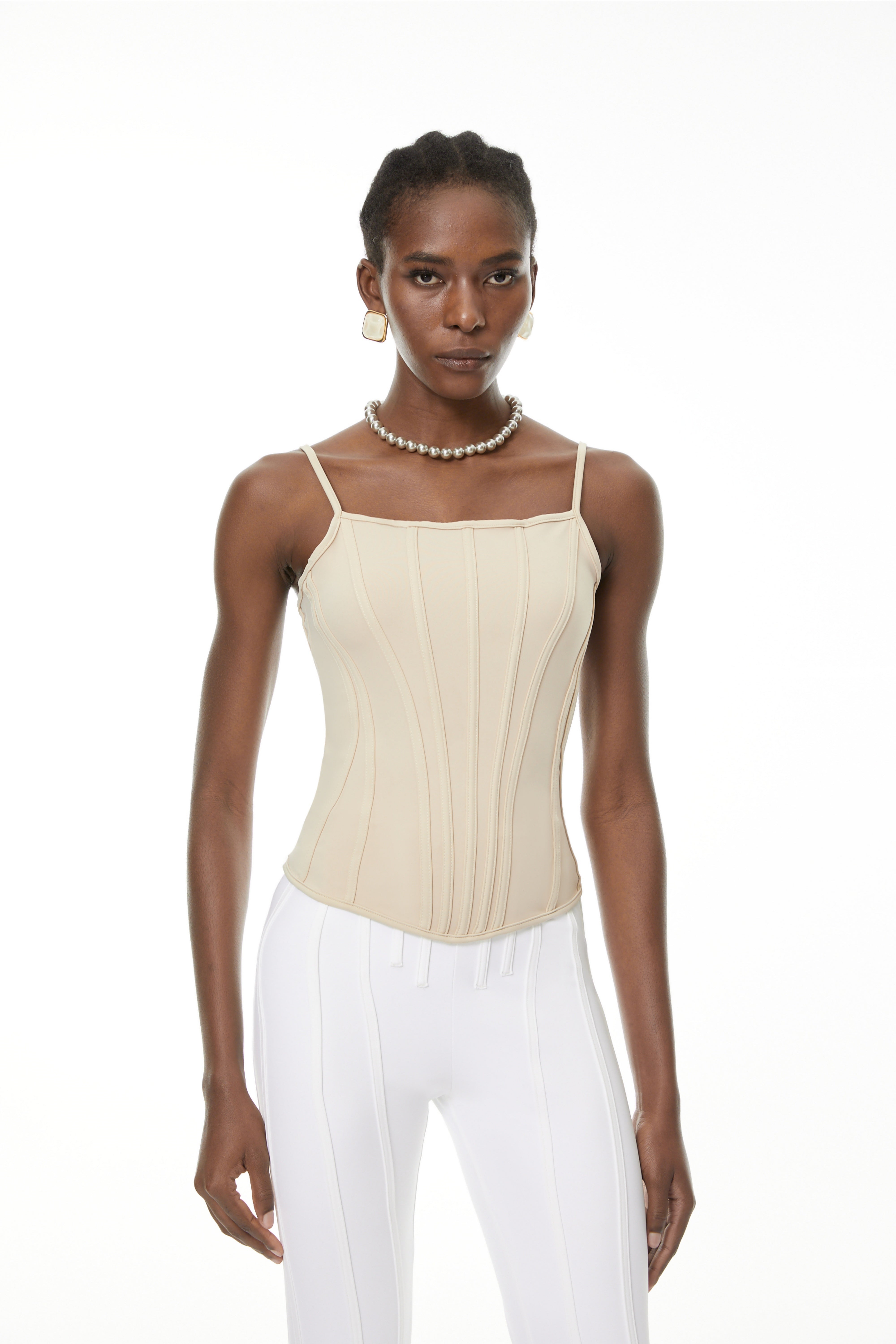 Mechthild Neutral Boned Bodice Corset Top