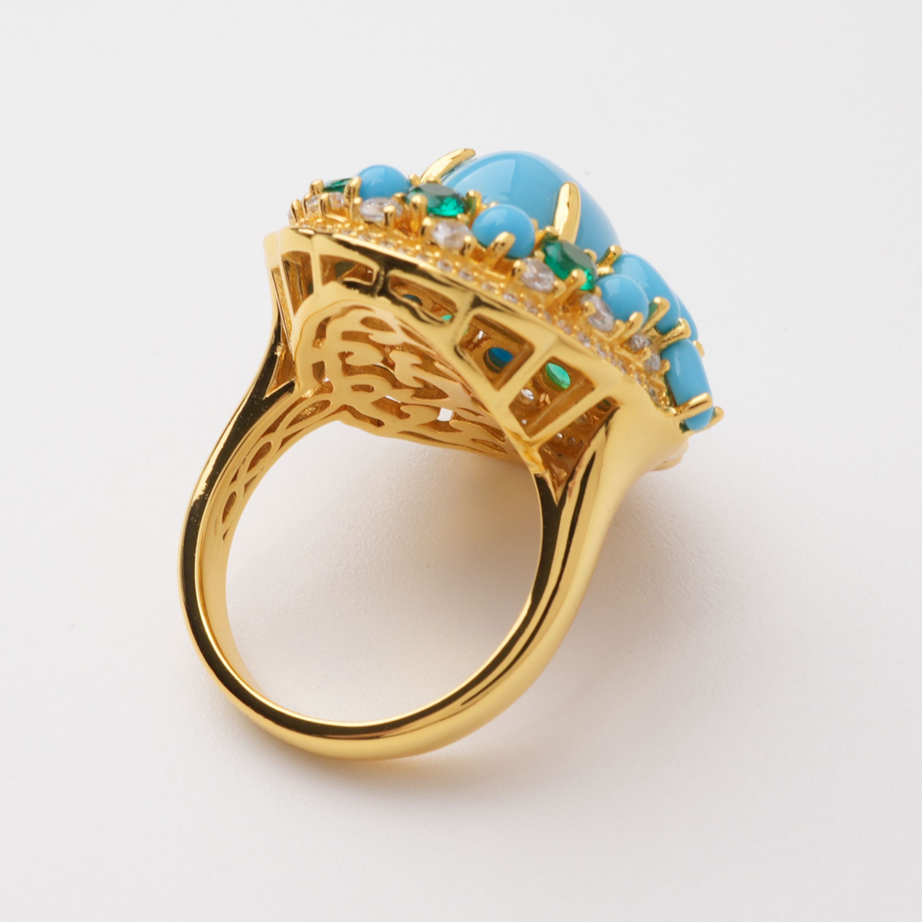 Millie Blue Turquoise Cabochon Sterling Silver Ring