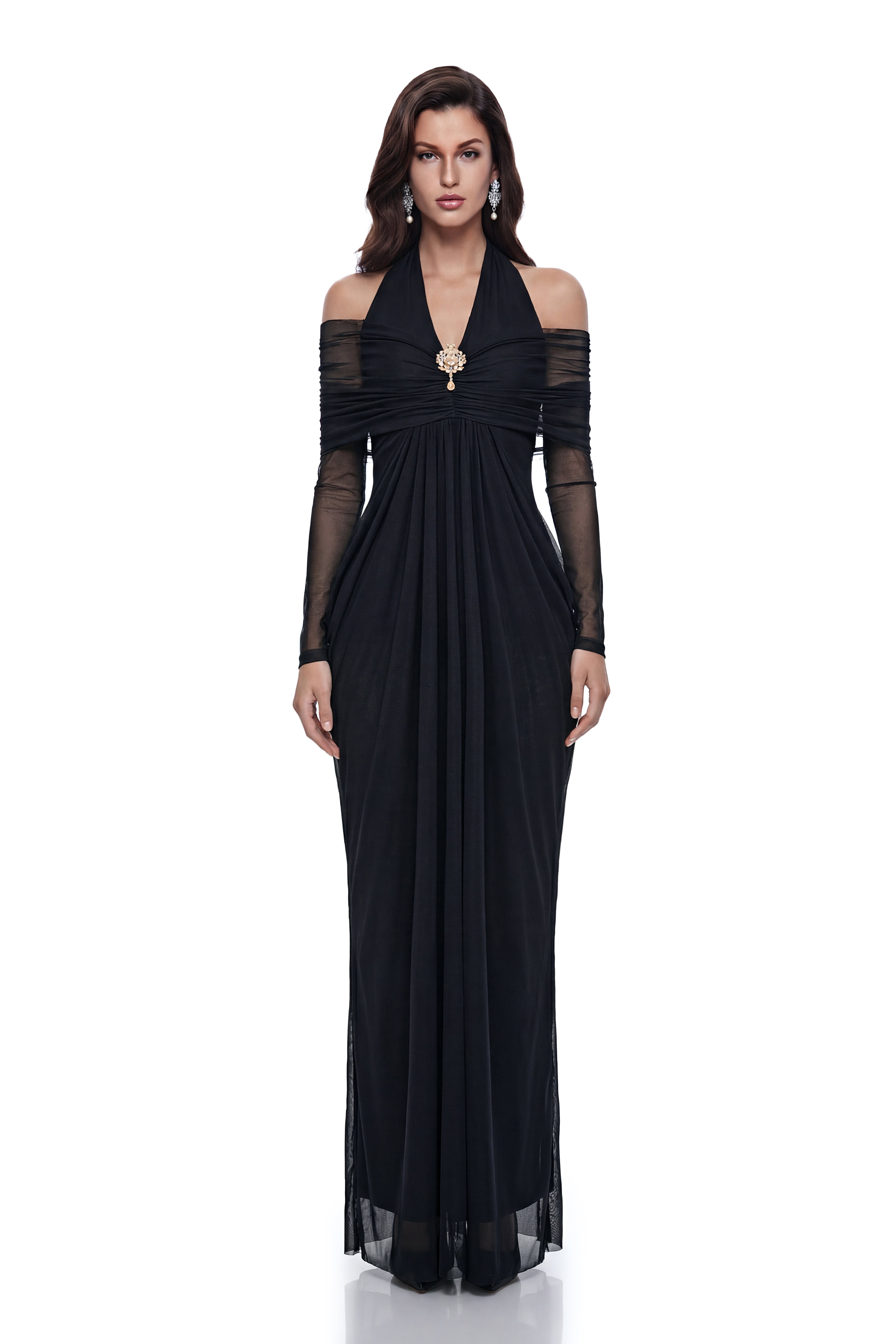 Robe longue à dos nu et épaules dénudées Nora Black