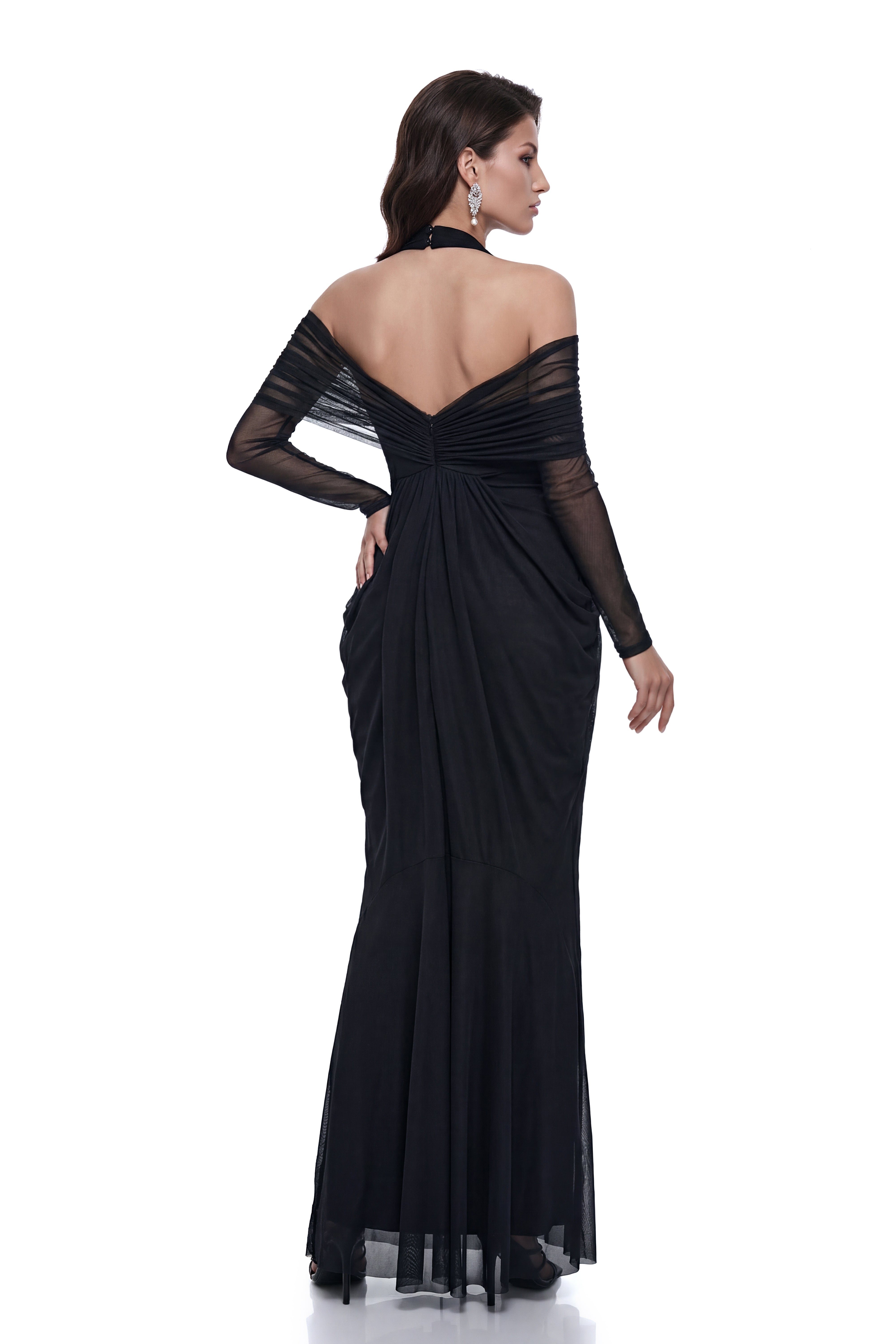 Robe longue à dos nu et épaules dénudées Nora Black