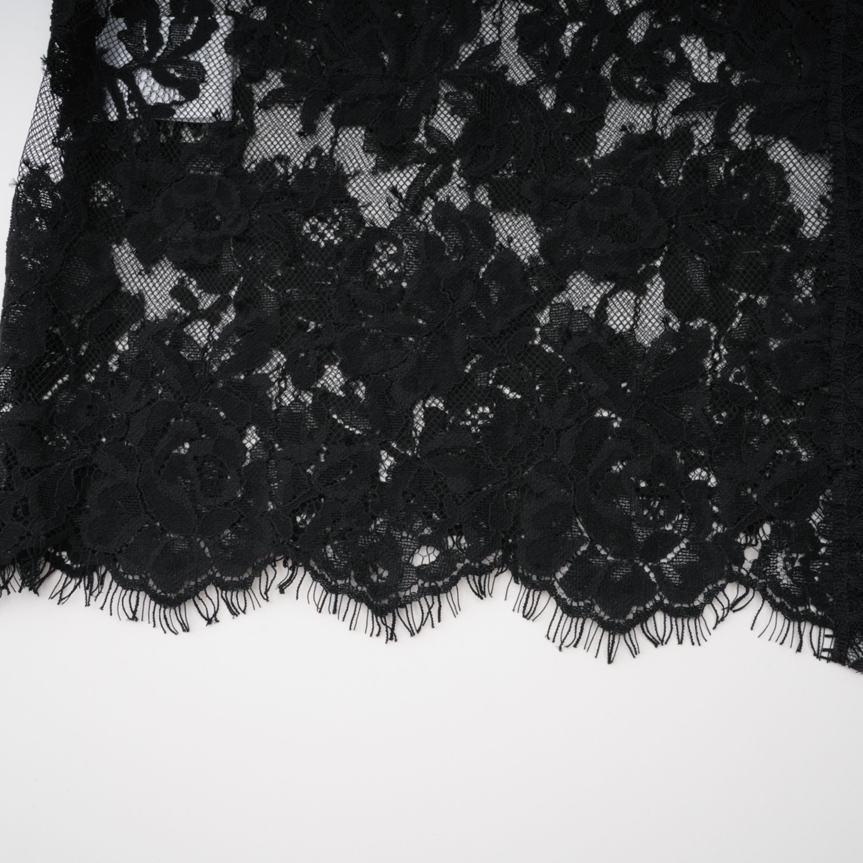 Olesya Black Semi Sheer Lace Maxi Dress