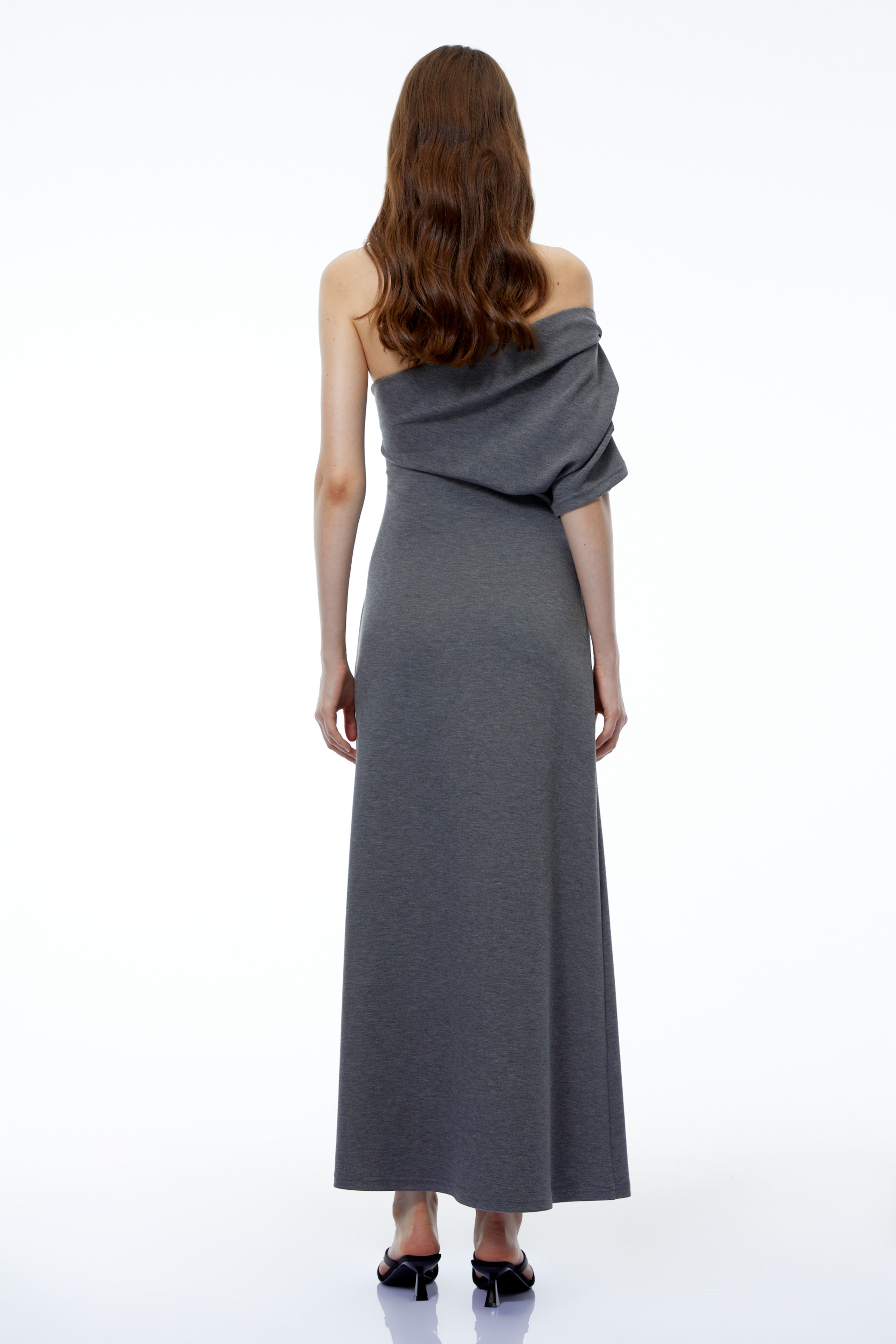 Ophelia Grey Off Shoulder Bodycon Maxi Dress