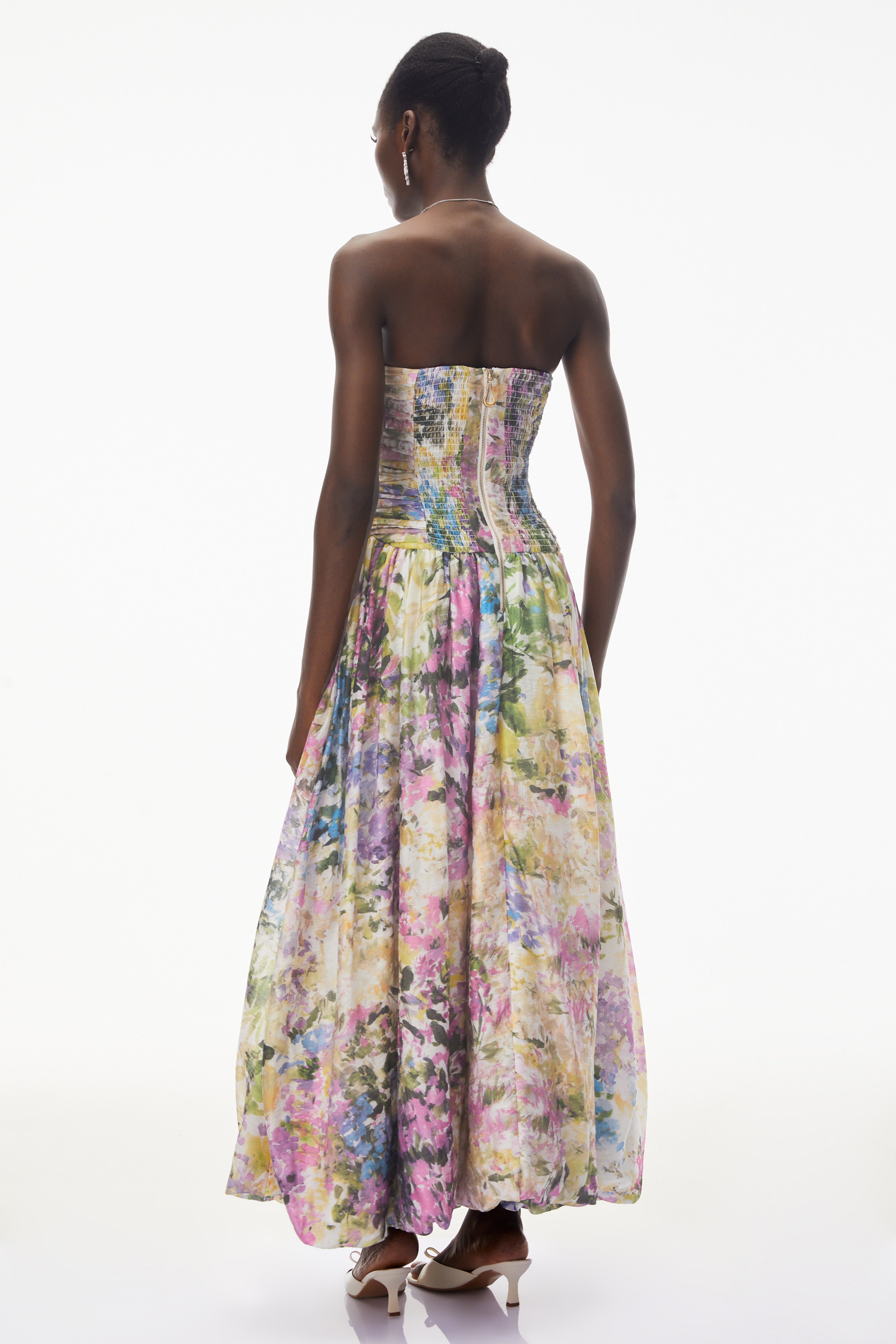 Parastoo Lavandula – Maxikleid mit Blumenmuster und Plissee