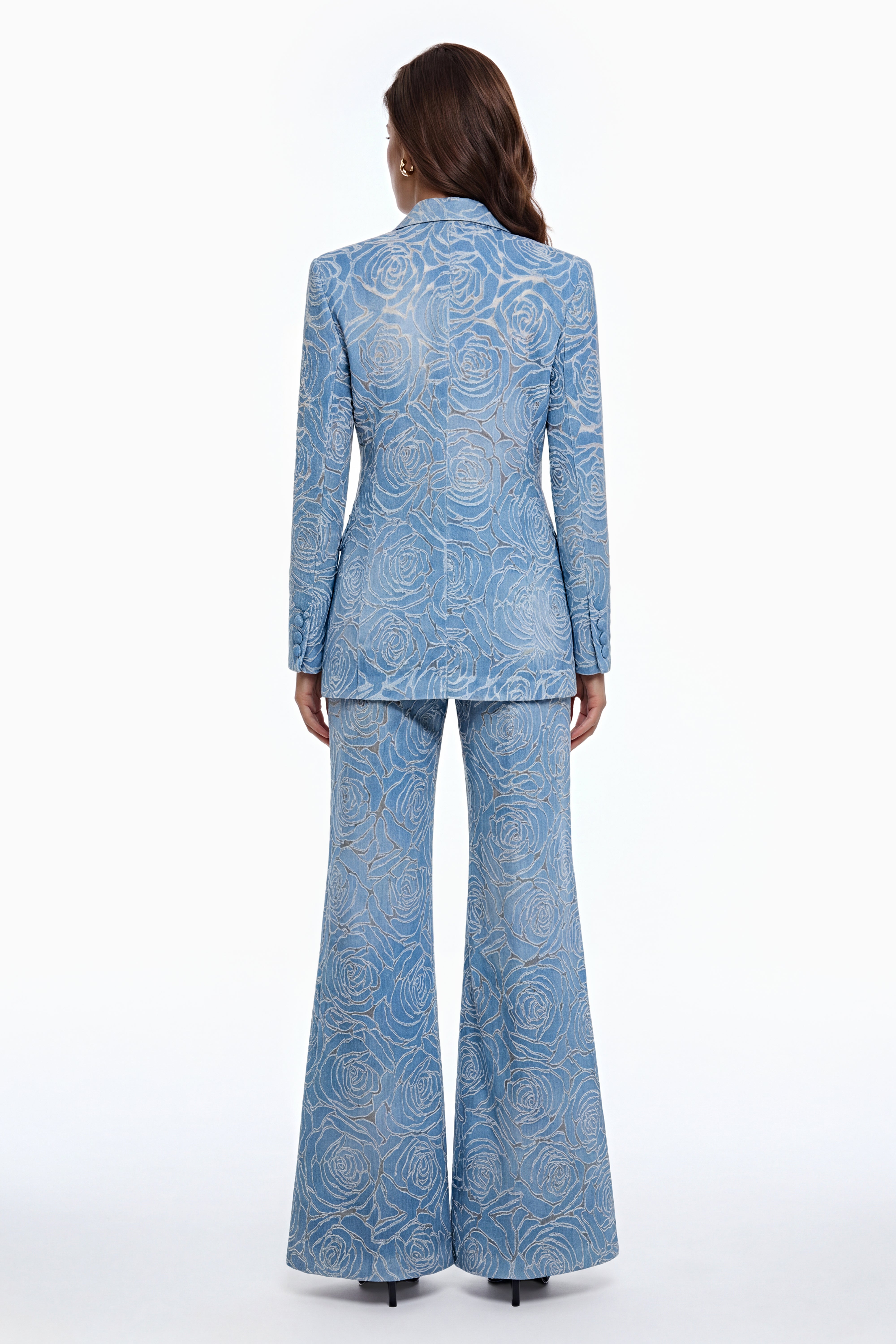 Set aus bestickter Jacke und Hose in Penelope-Blau