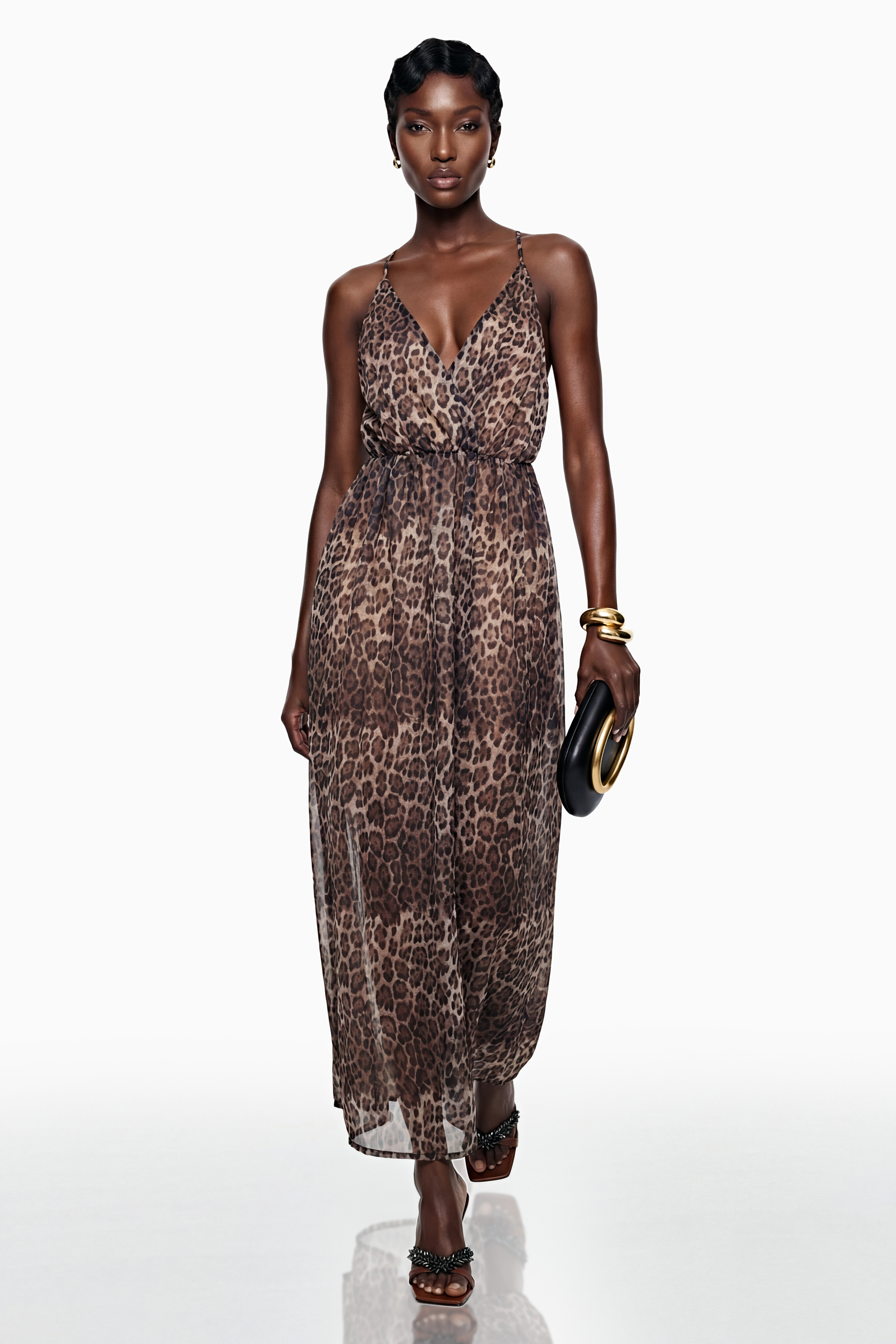 Maxikleid von Peregrine in Braun mit Leopardenmuster