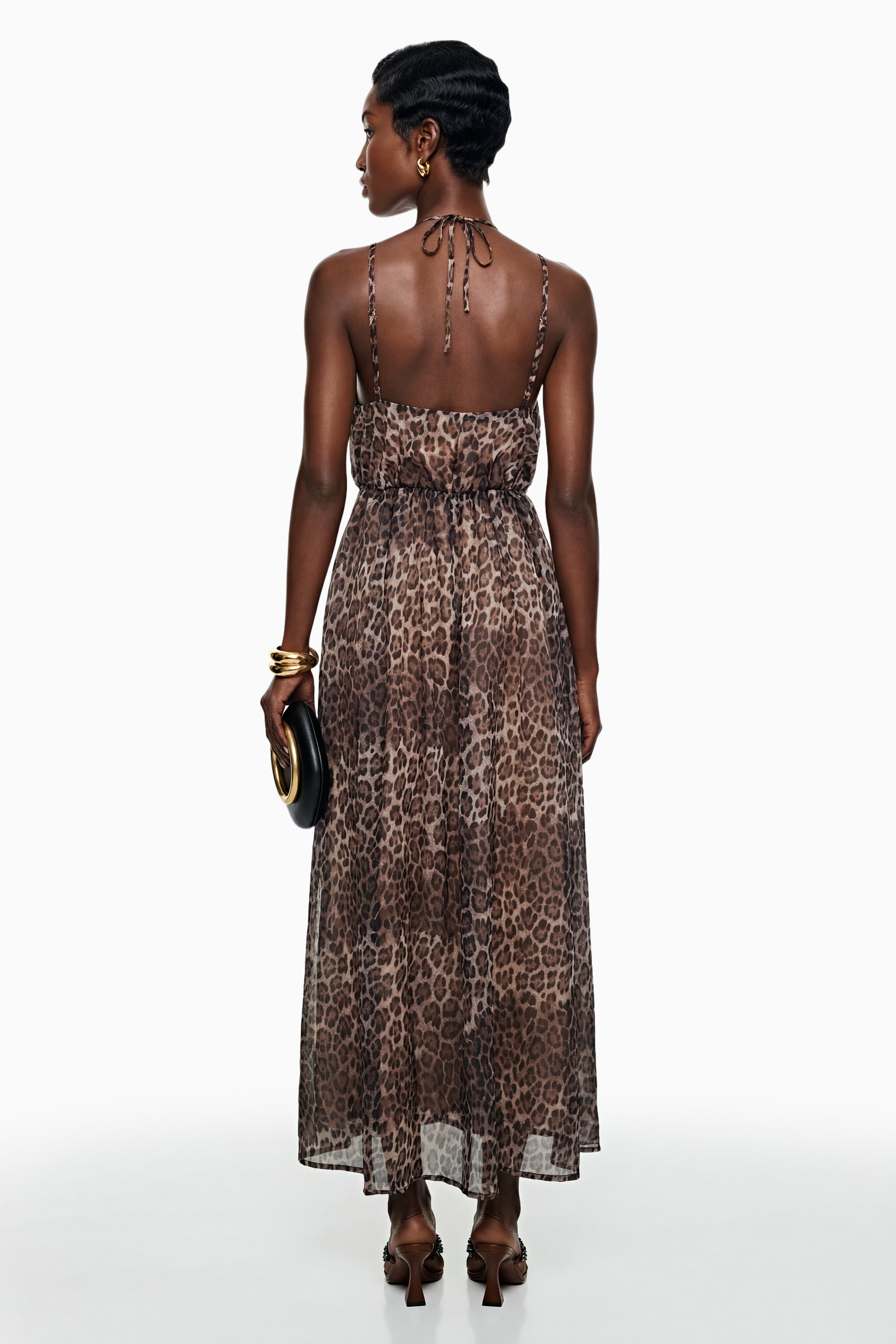 Maxikleid von Peregrine in Braun mit Leopardenmuster