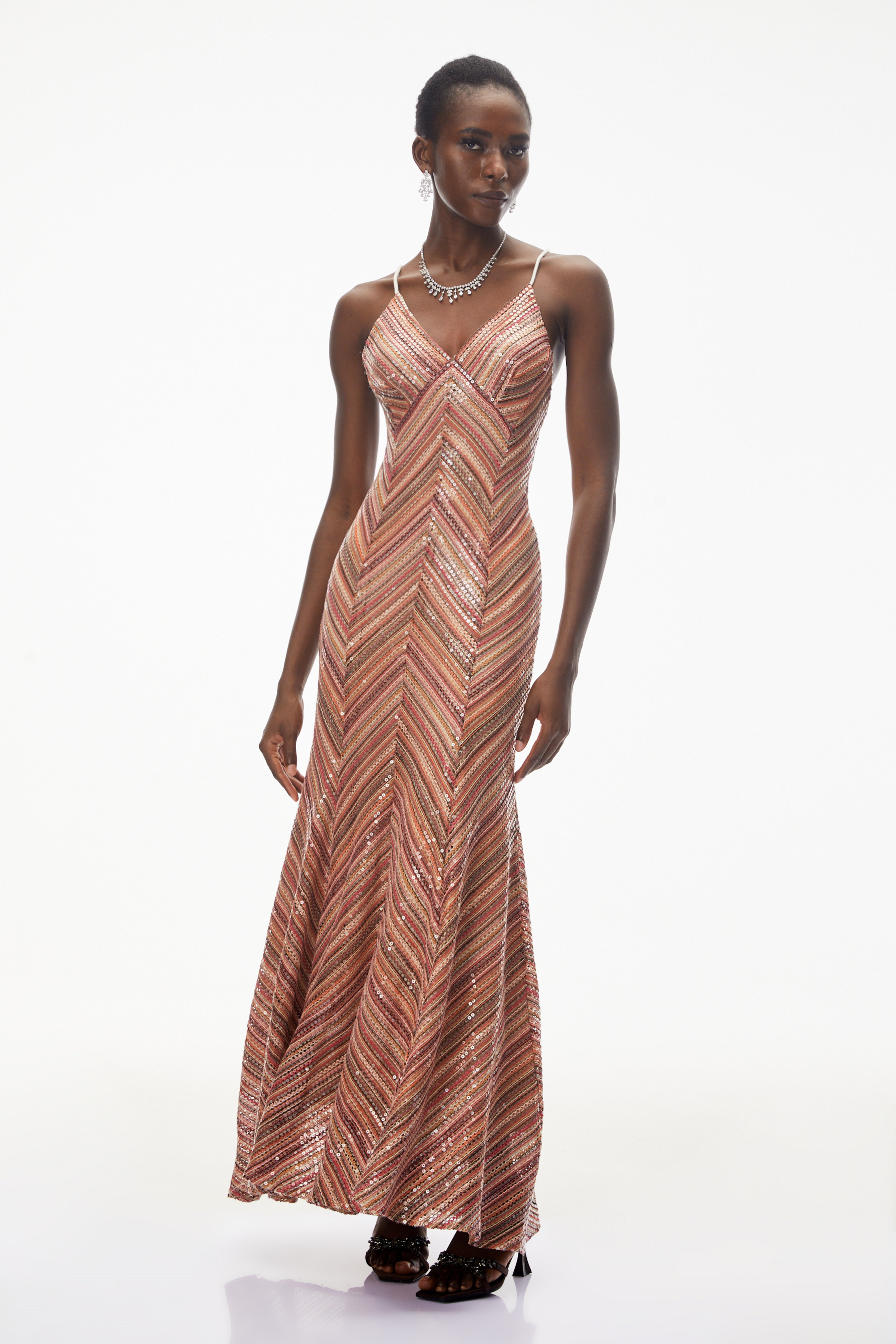 Maxikleid „Raisa“ mit roten Streifen