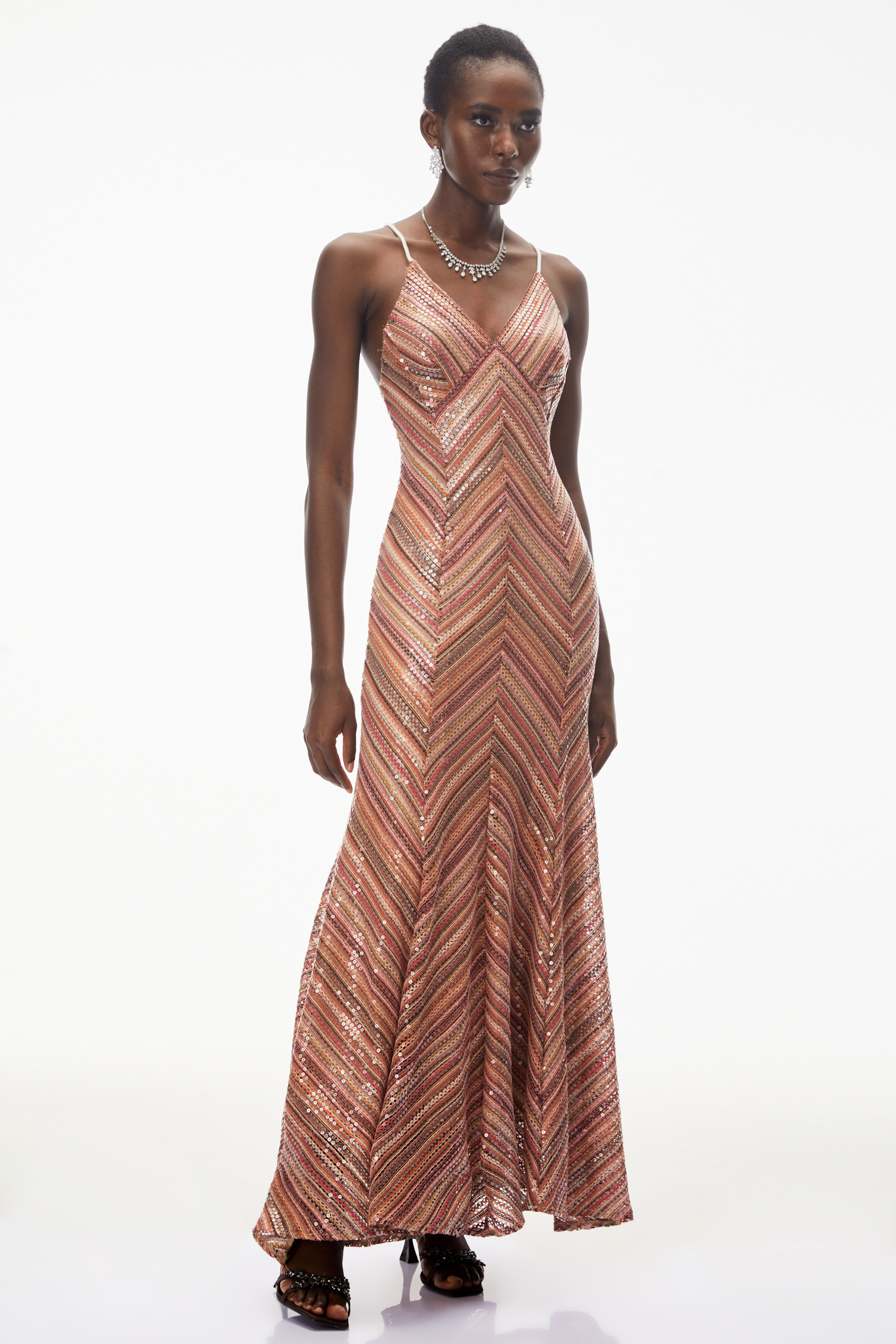 Maxikleid „Raisa“ mit roten Streifen