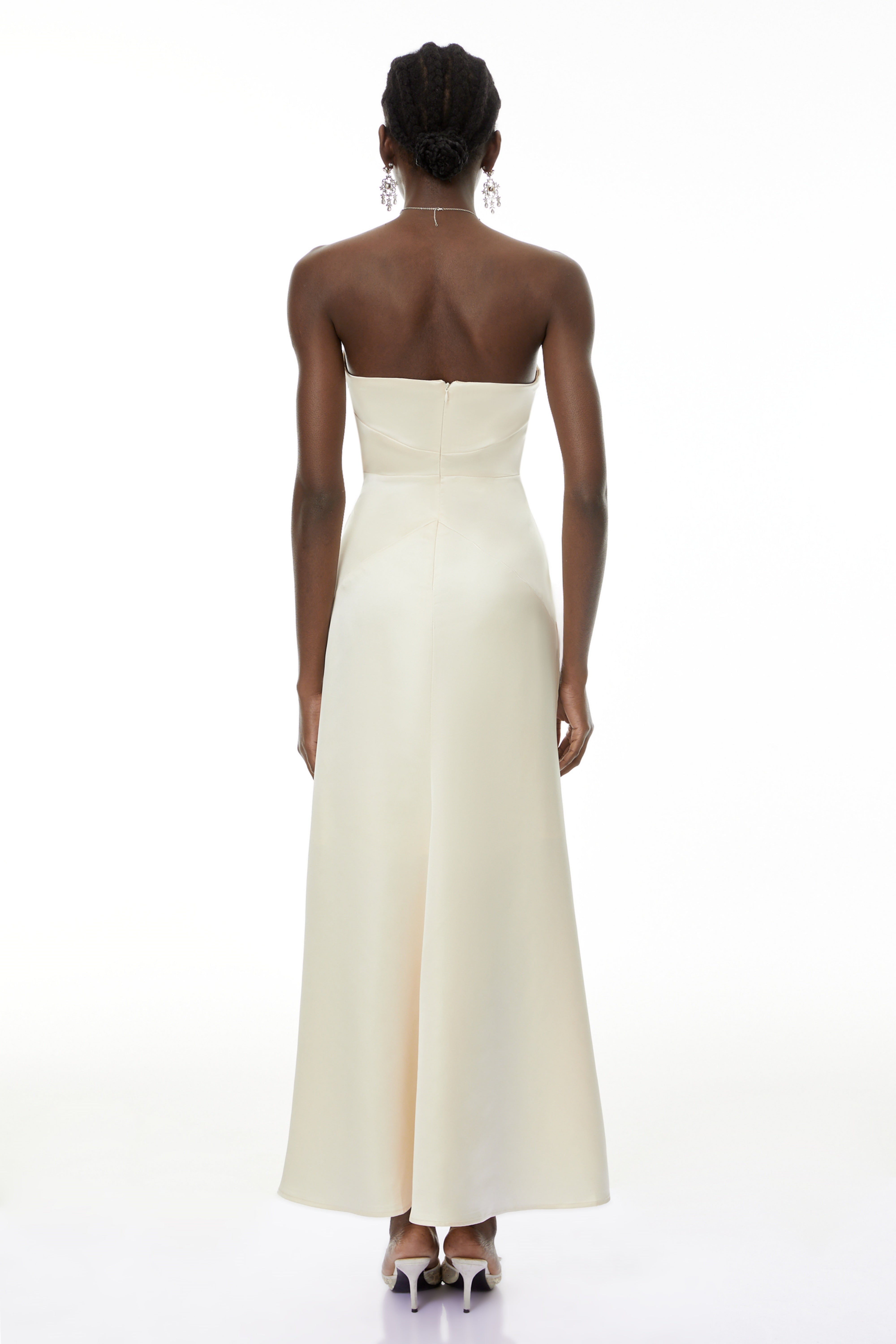 Ramona White Cut-Out Bow Pleated Maxi Dress