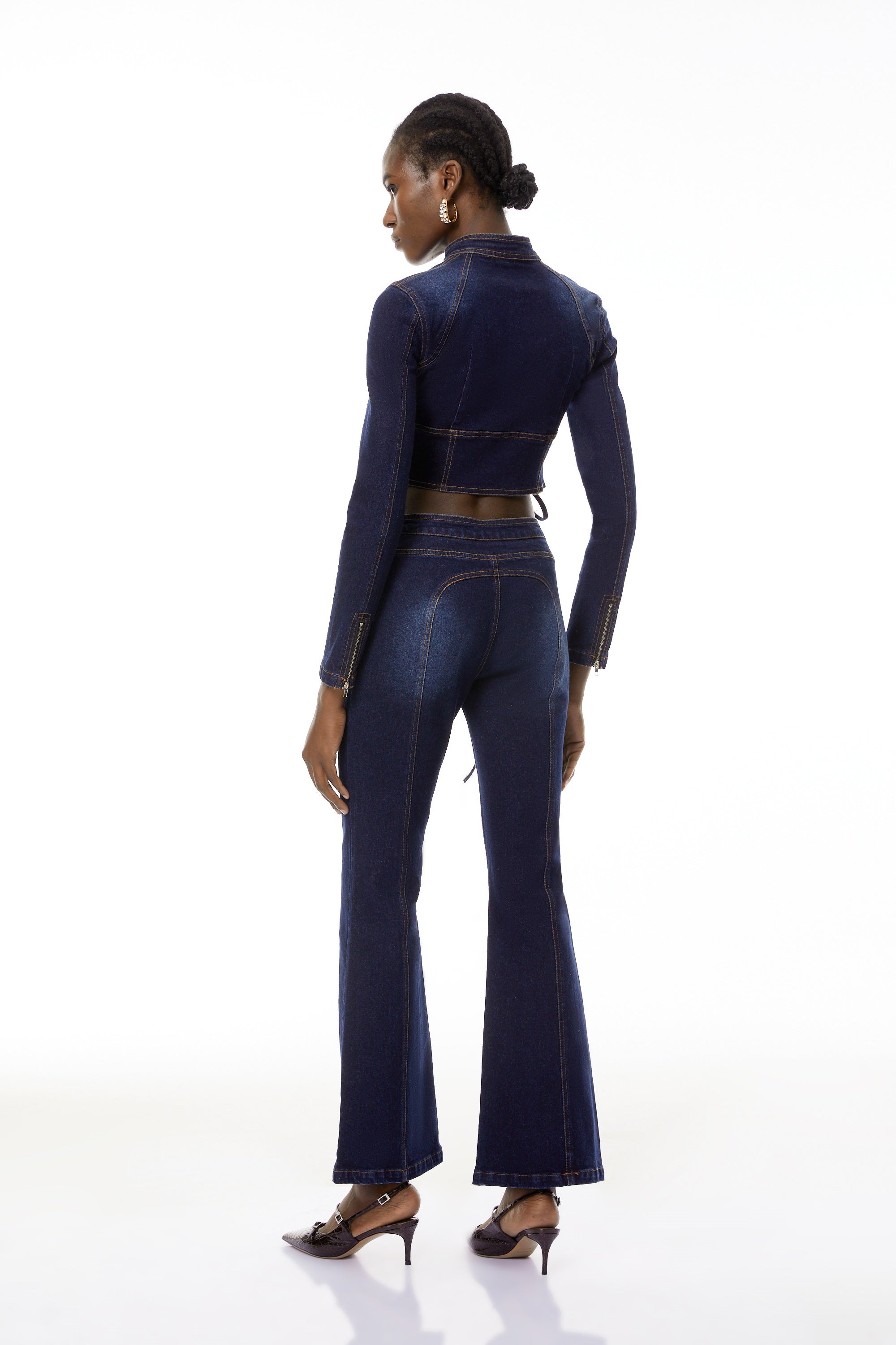 Kiona Indigo Blue Denim Lace-Up Co-ord Set