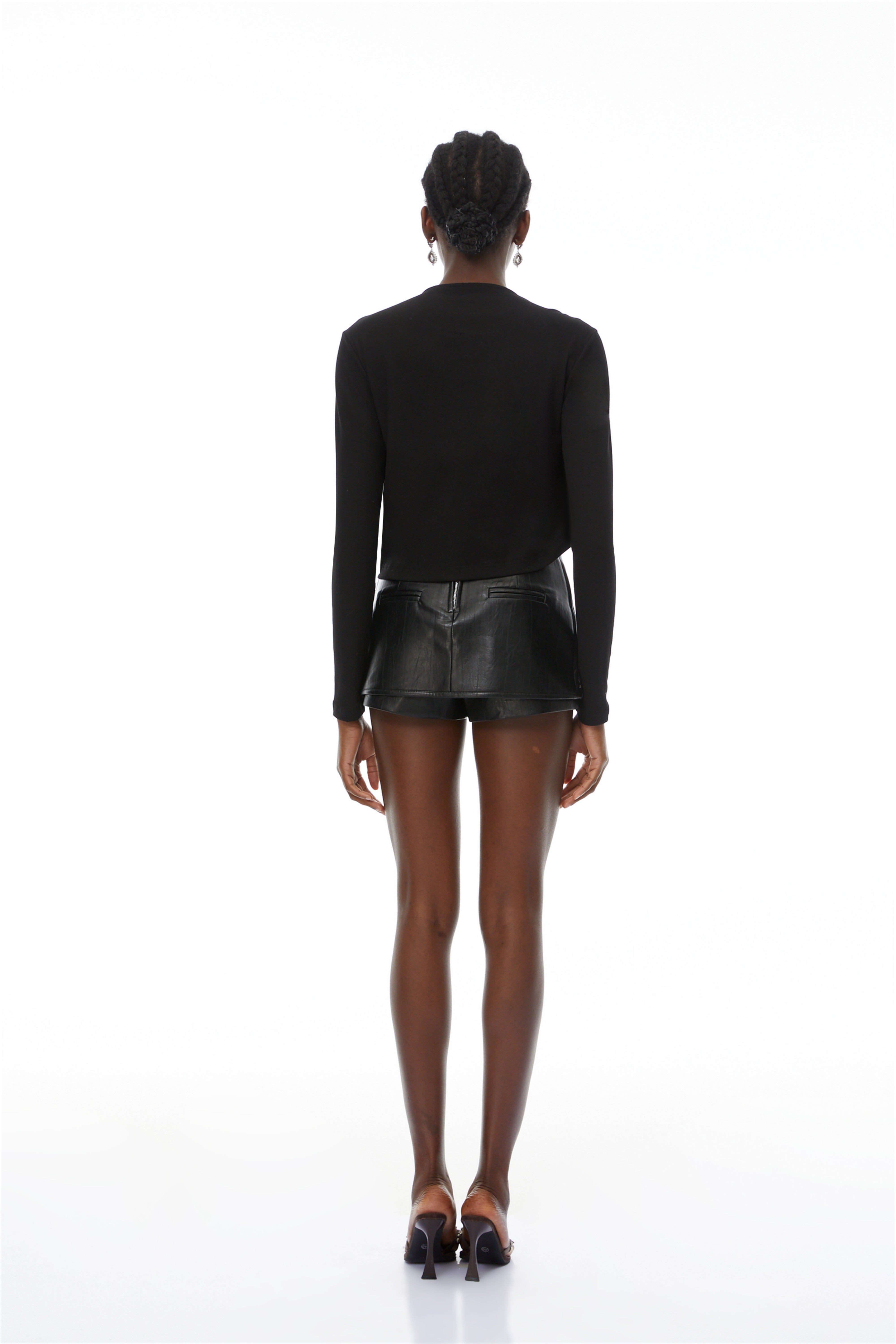 Regina Black Asymmetrical Design Knit Top