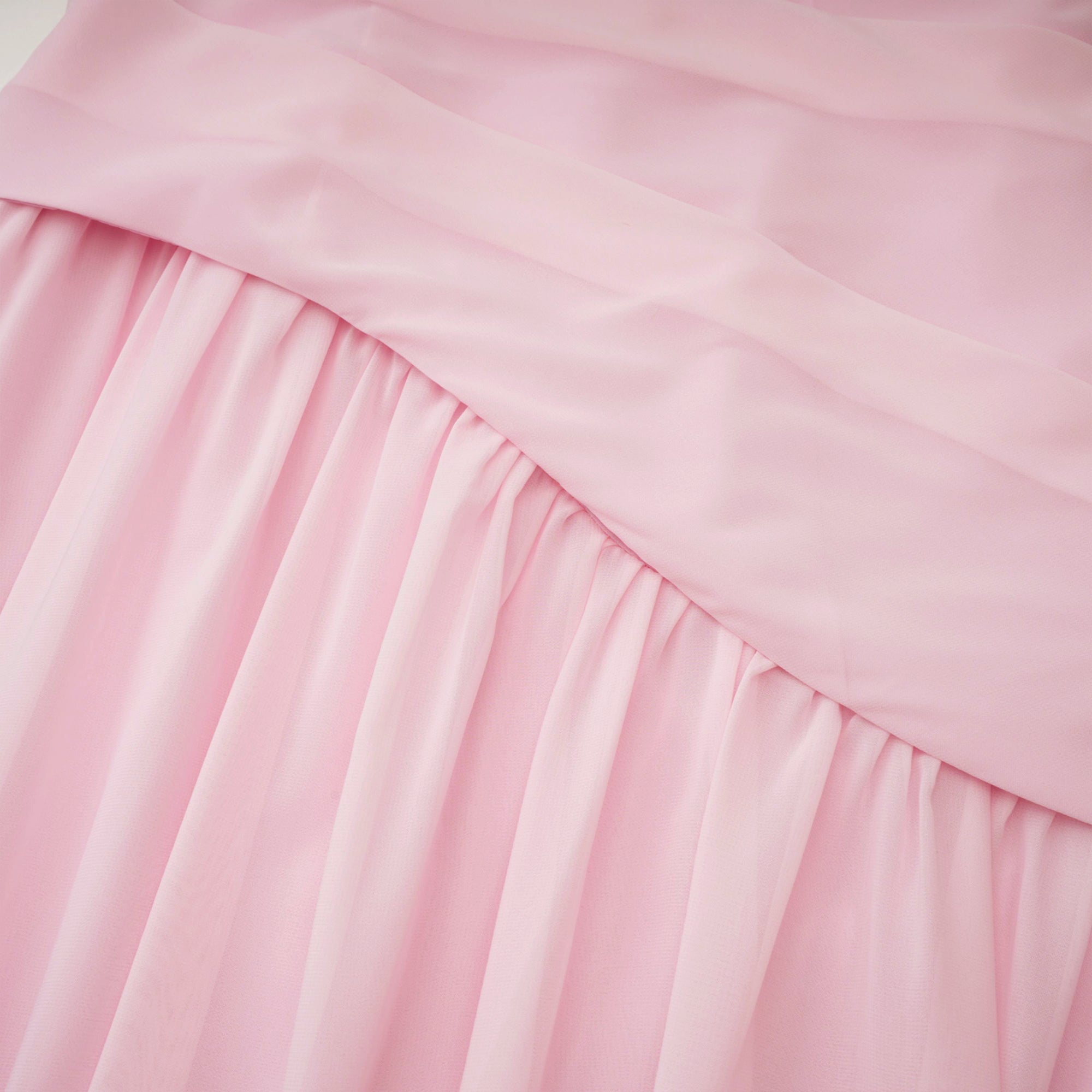 Romane Pink Strapless Corset Chiffon Maxi Dress