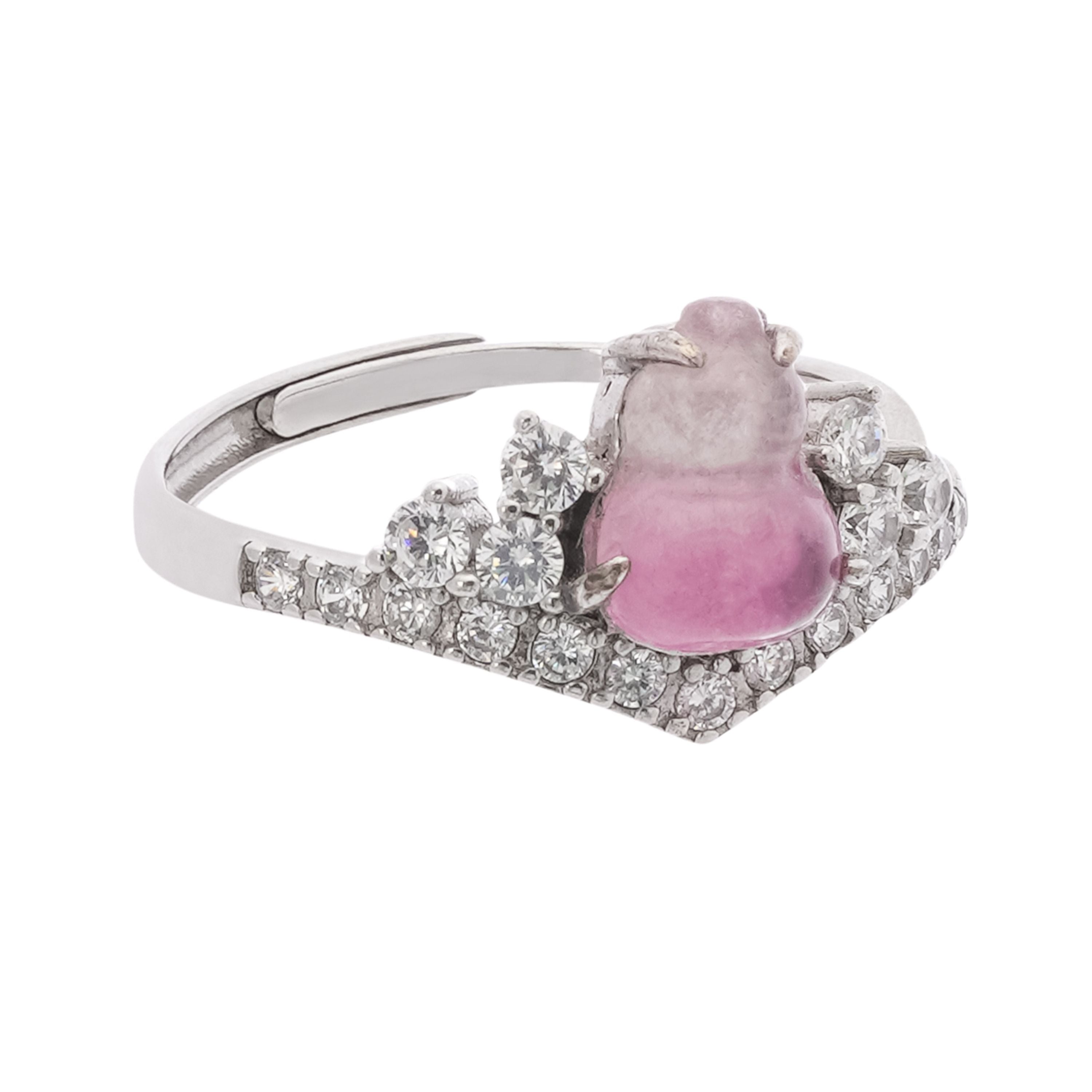 Rosalie Pink Tourmaline Gourd-Cut Crystal Sterling Silver Ring