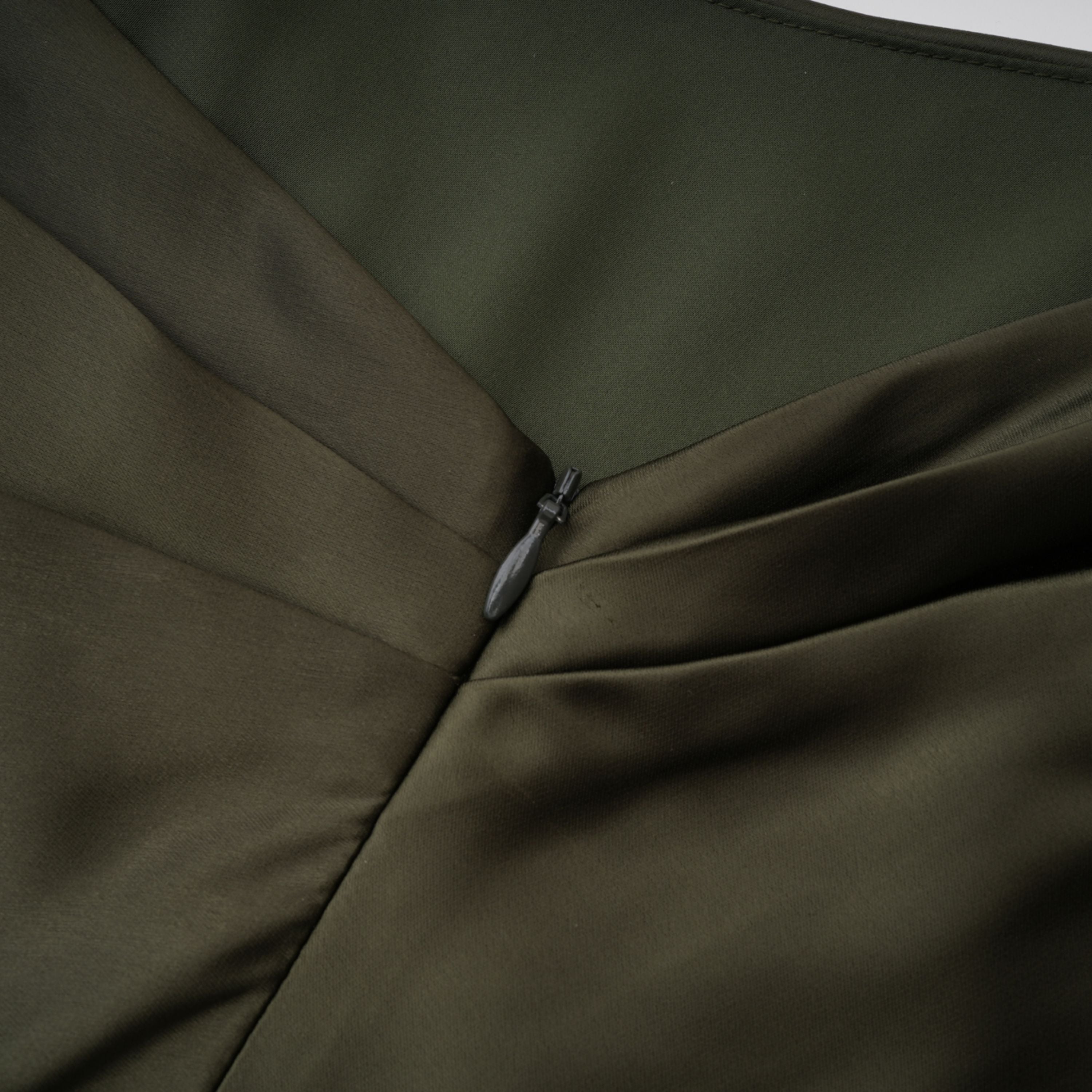 Roshan Emerald Green One Shoulder Satin Maxi Dress