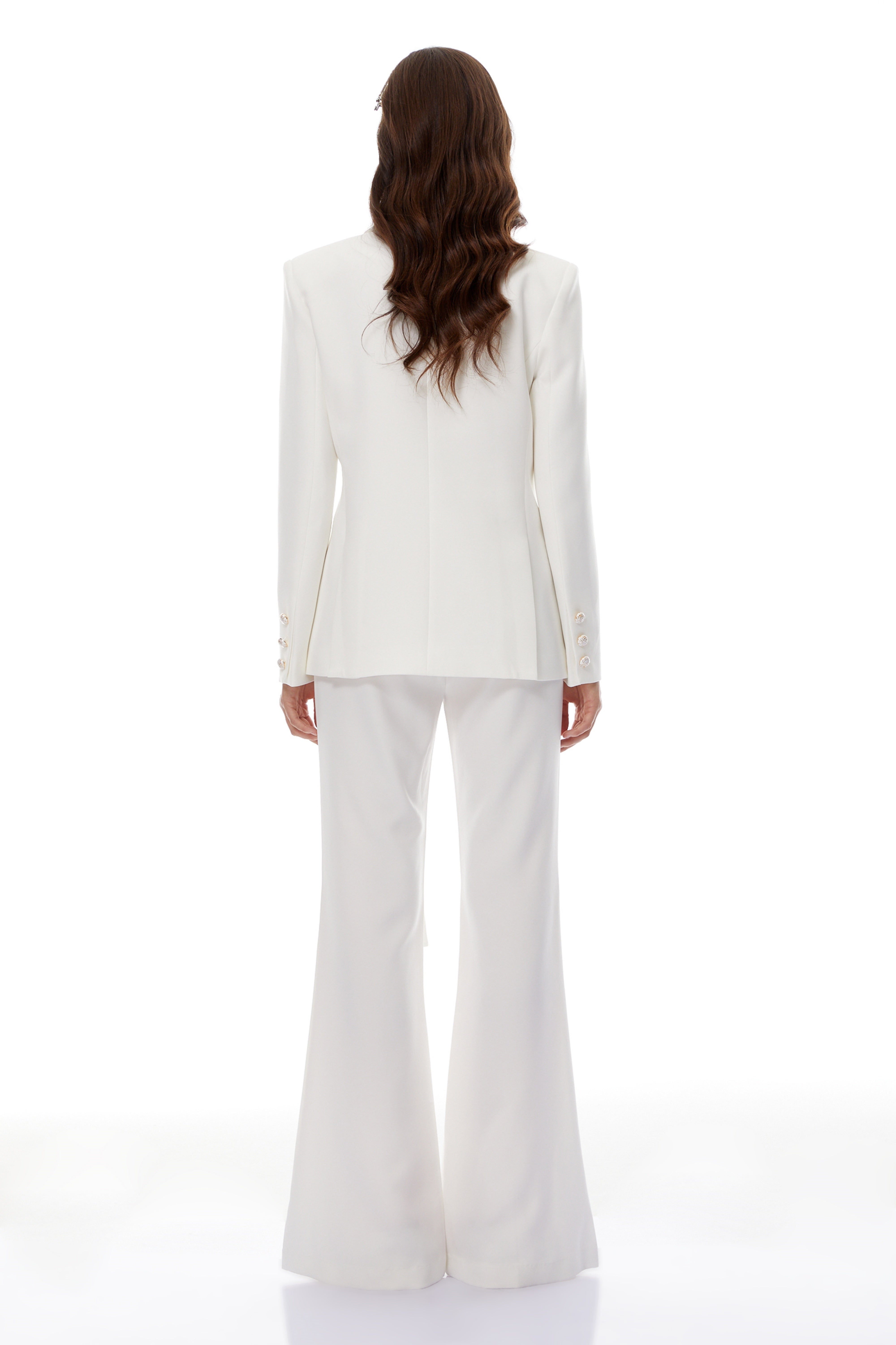 Roswitha White Belt Waist Blazer & Trouser Set