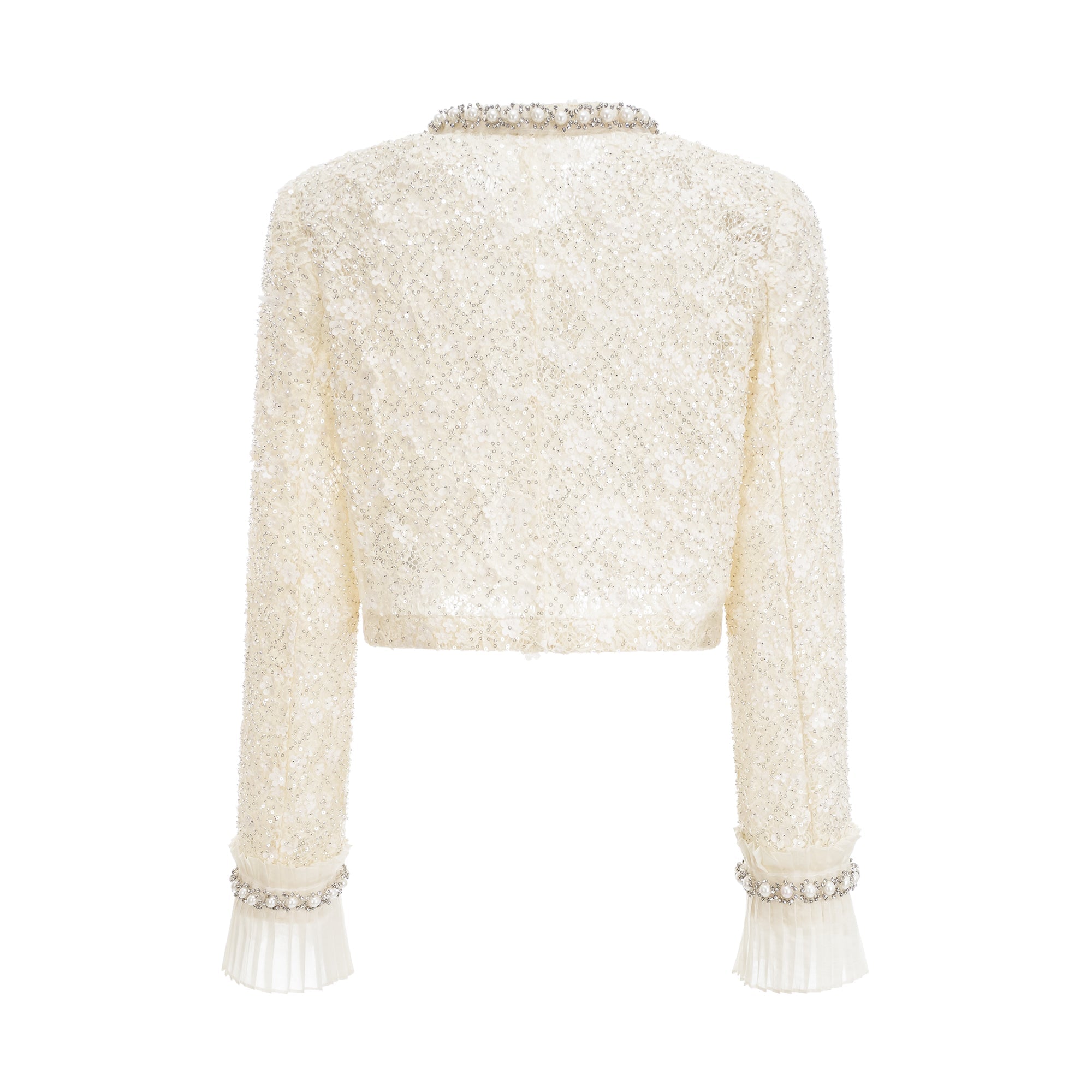 سترة Madeleine مزينة باللؤلؤ الصناعي ومزينة بالزهور