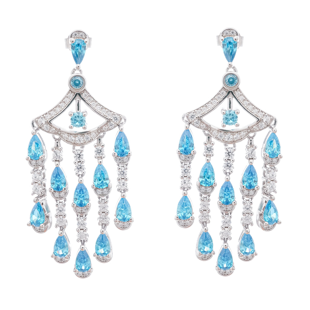 Yvette Blue Crystal Earrings main image 1