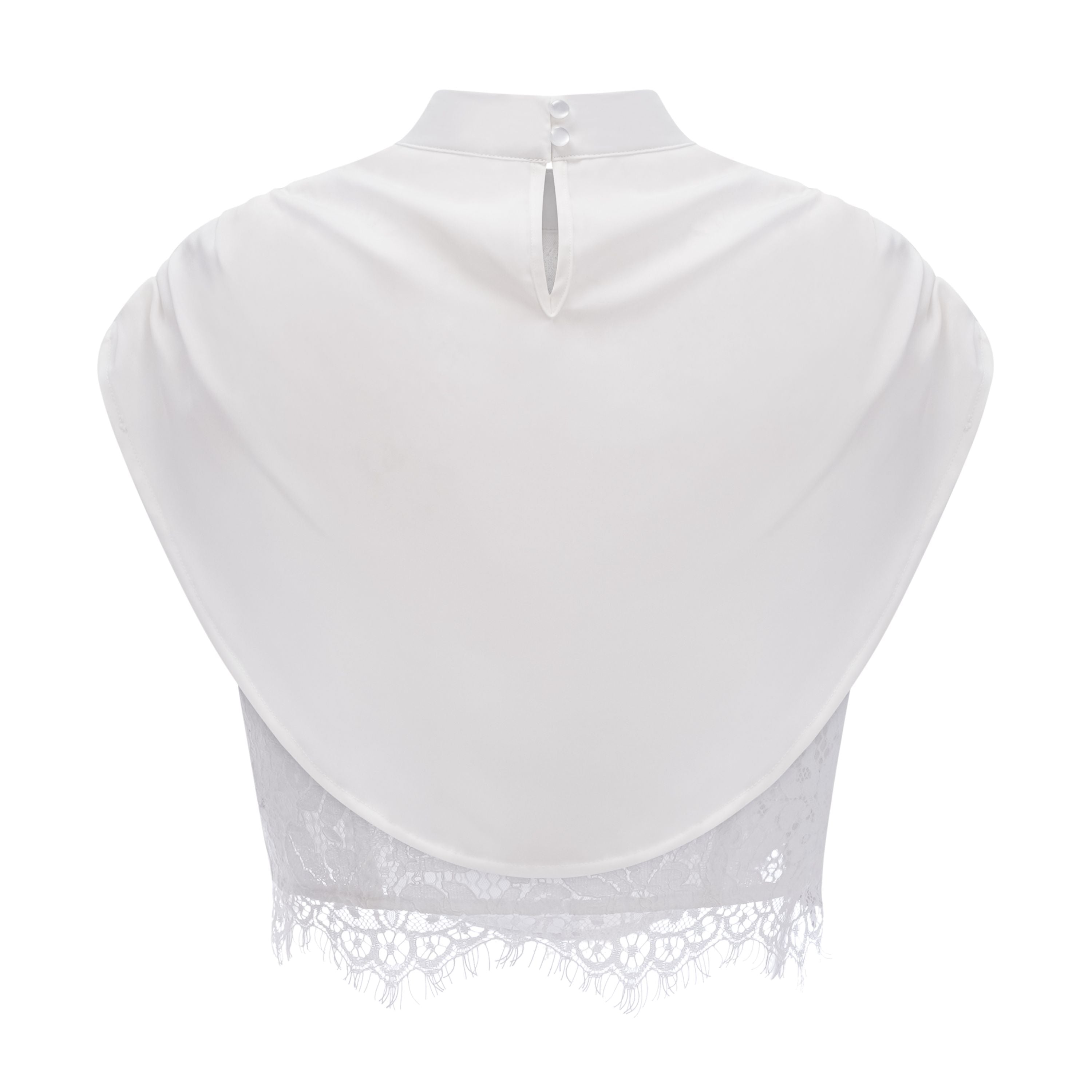 Siosi White Ruched Top & Skirt Set with Lace Trim