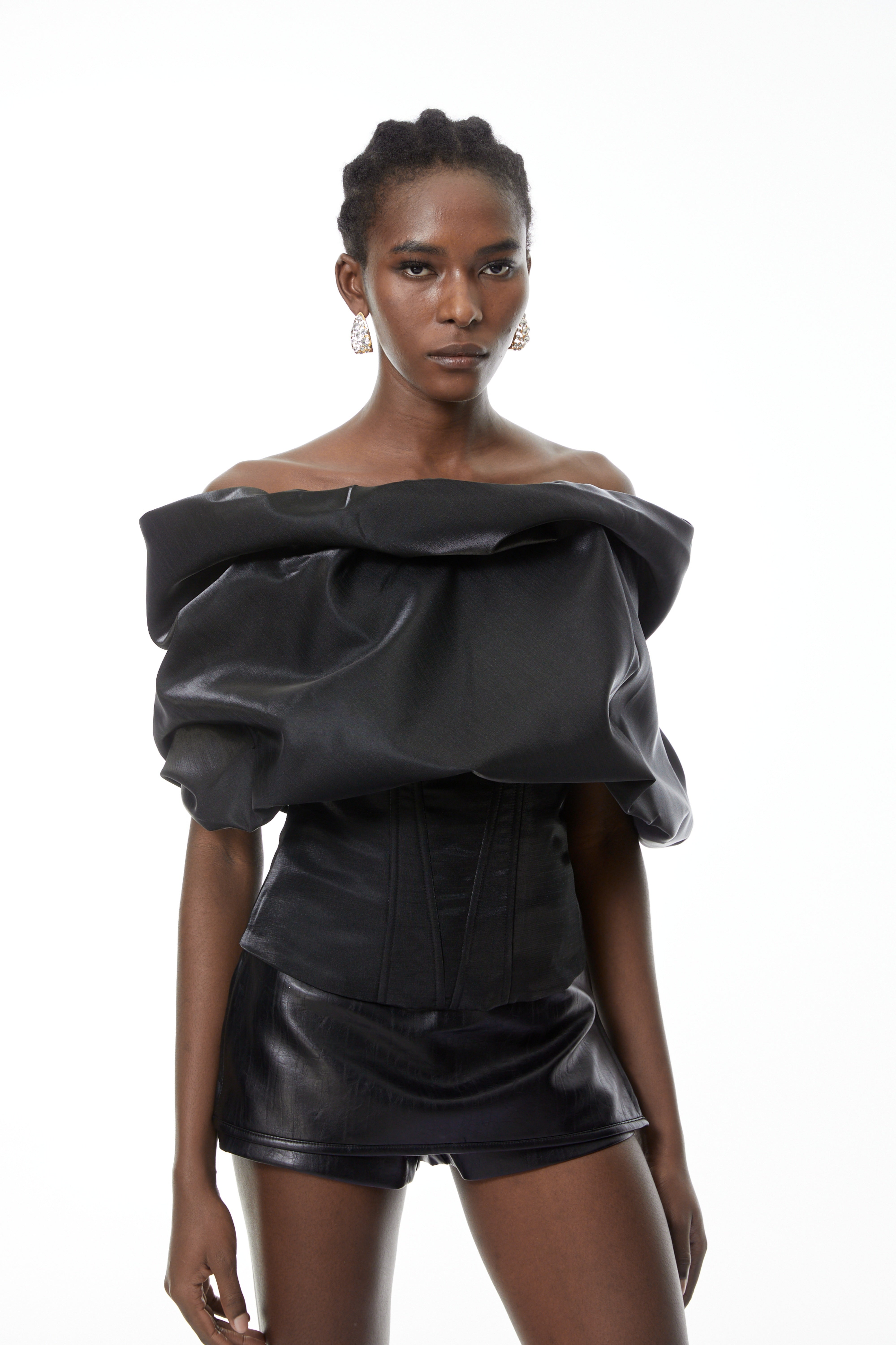 Ondina Black Off Shoulder Bubble Top
