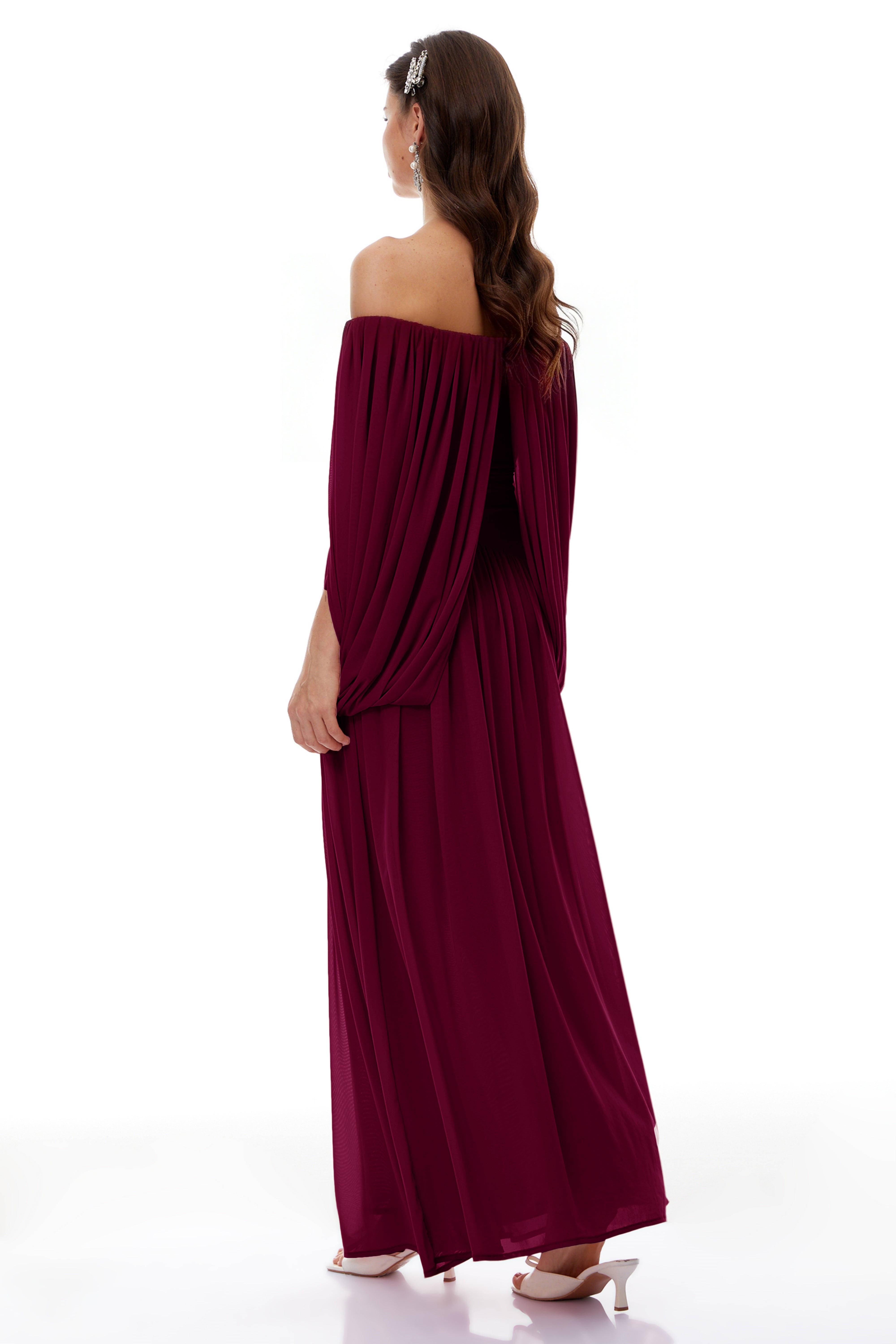 Suné Red Cross Front Ruched Maxi Dress