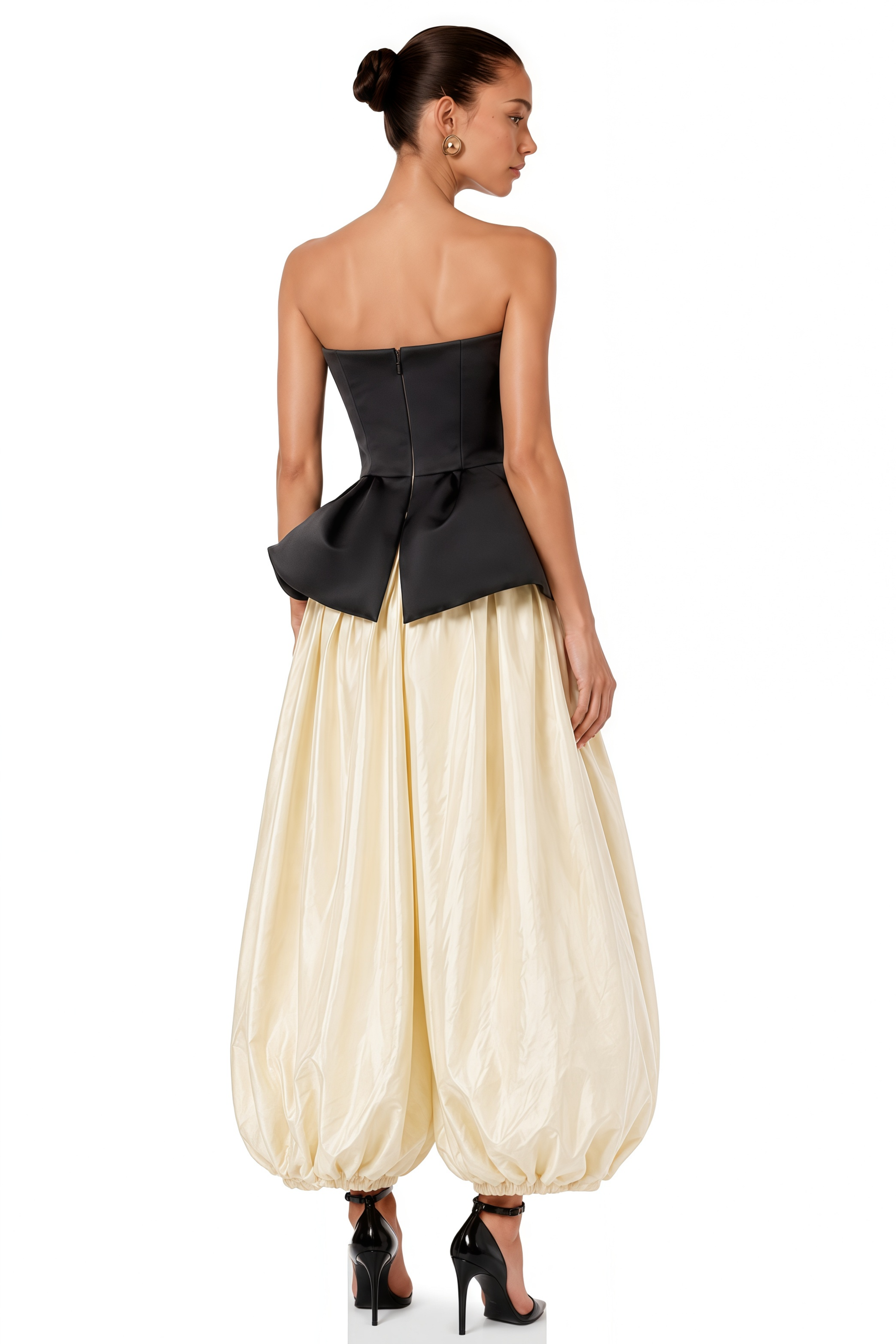 Tallulah Black Peplum Hem Top & Balloon Trousers Set
