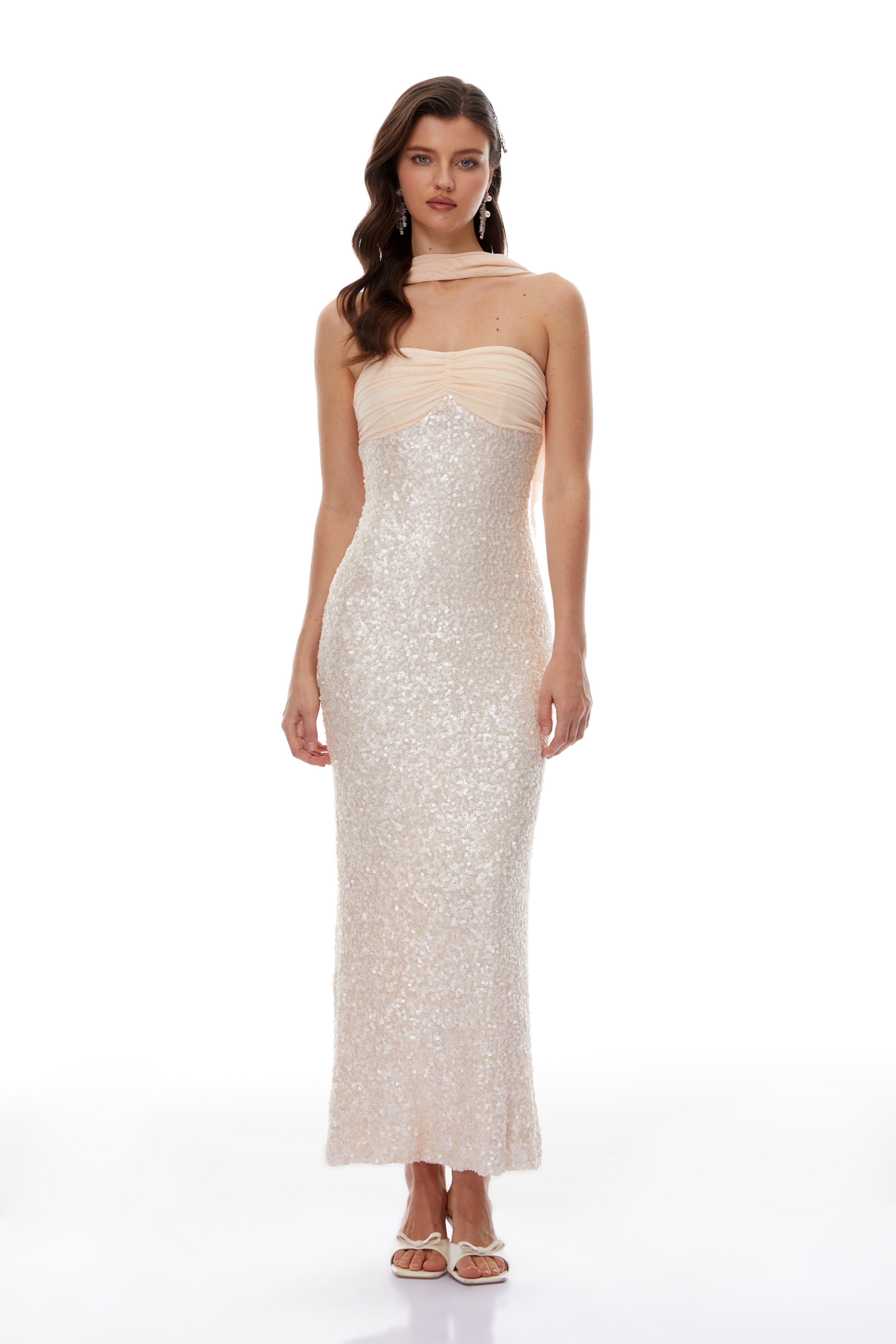 Tamsin Champagne Sequin Maxi Dress
