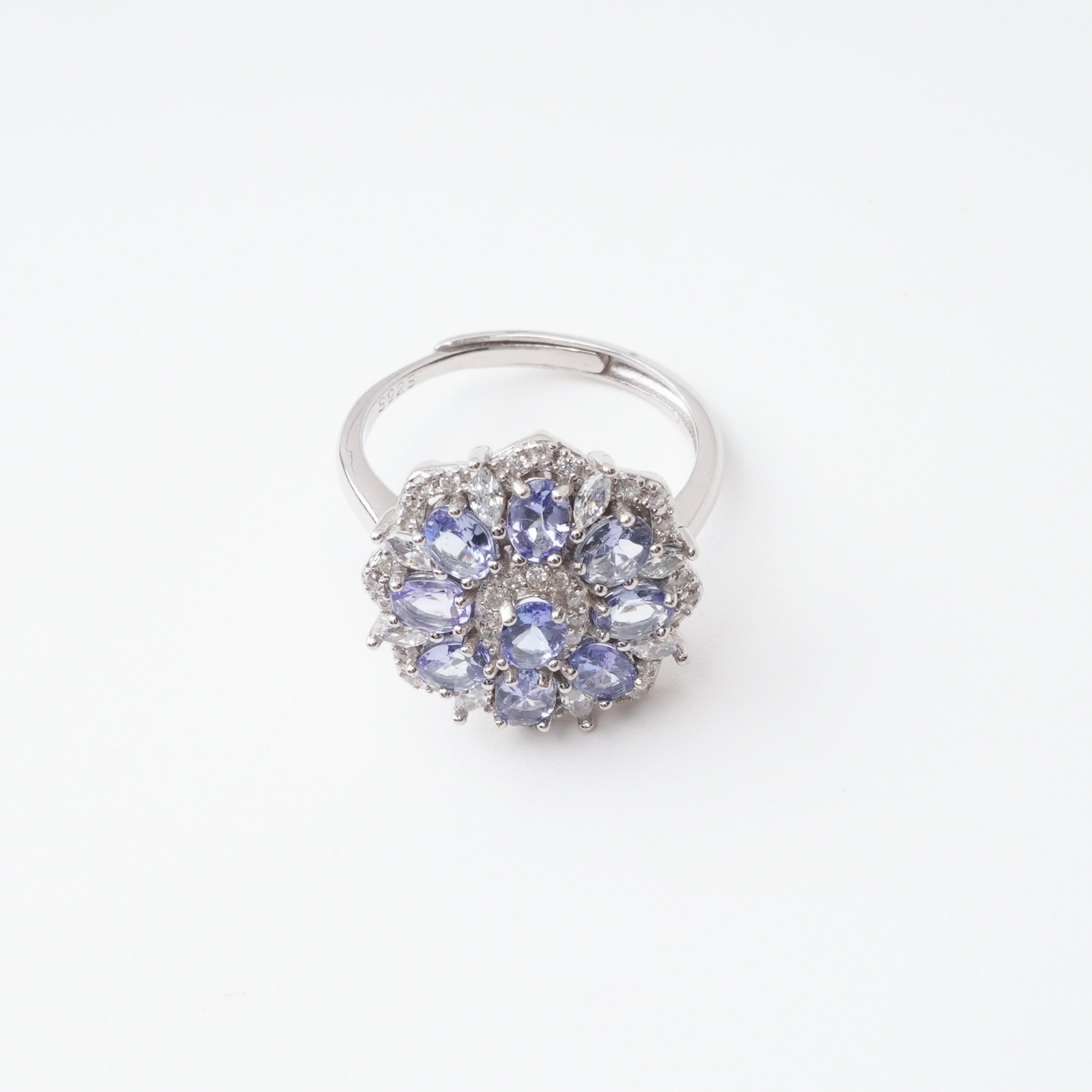 Tiphaine Lavender Tanzanite Cluster Sterling Silver Ring