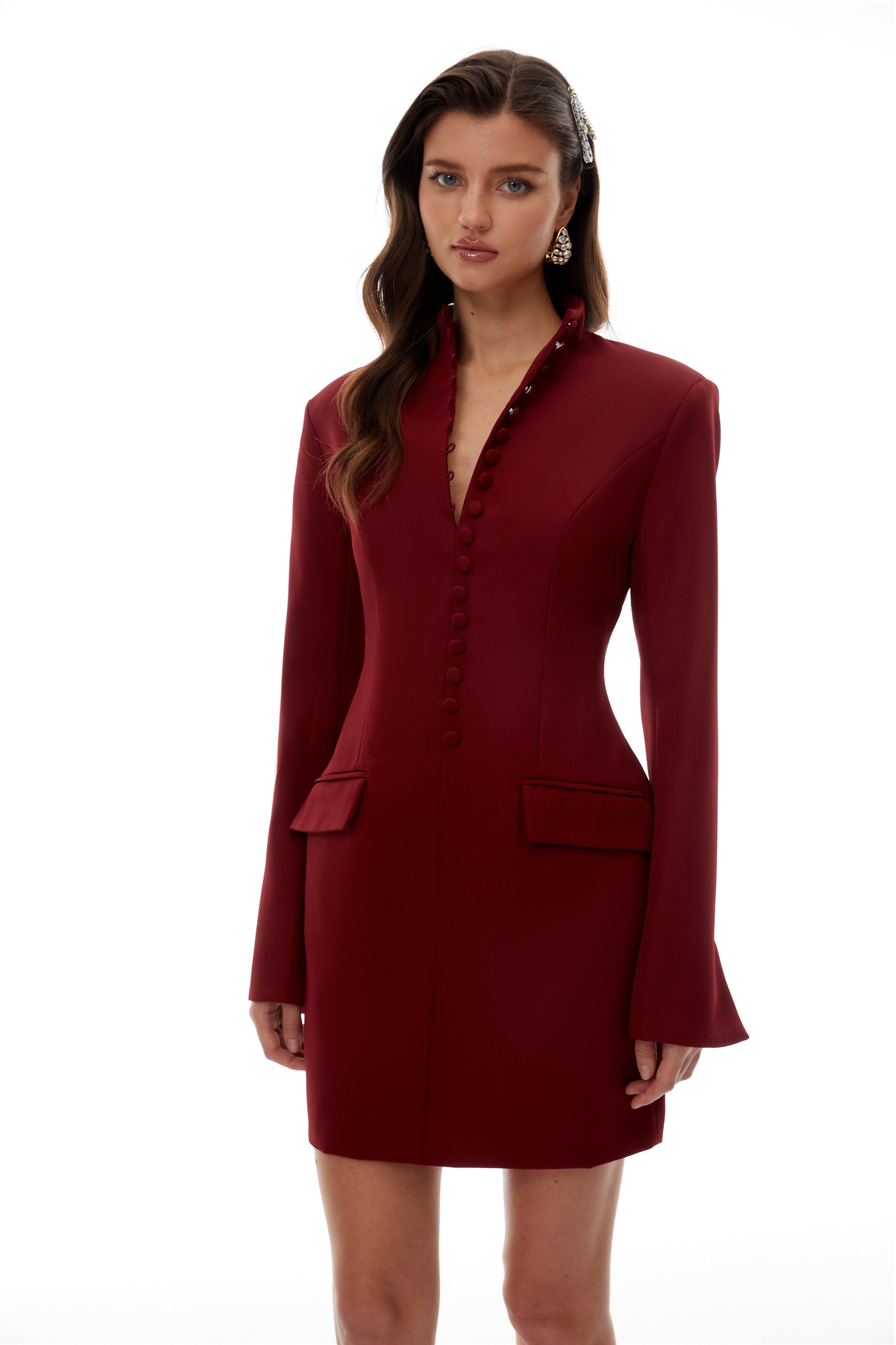 Sharon Rotes Maxikleid mit Strassverzierungen