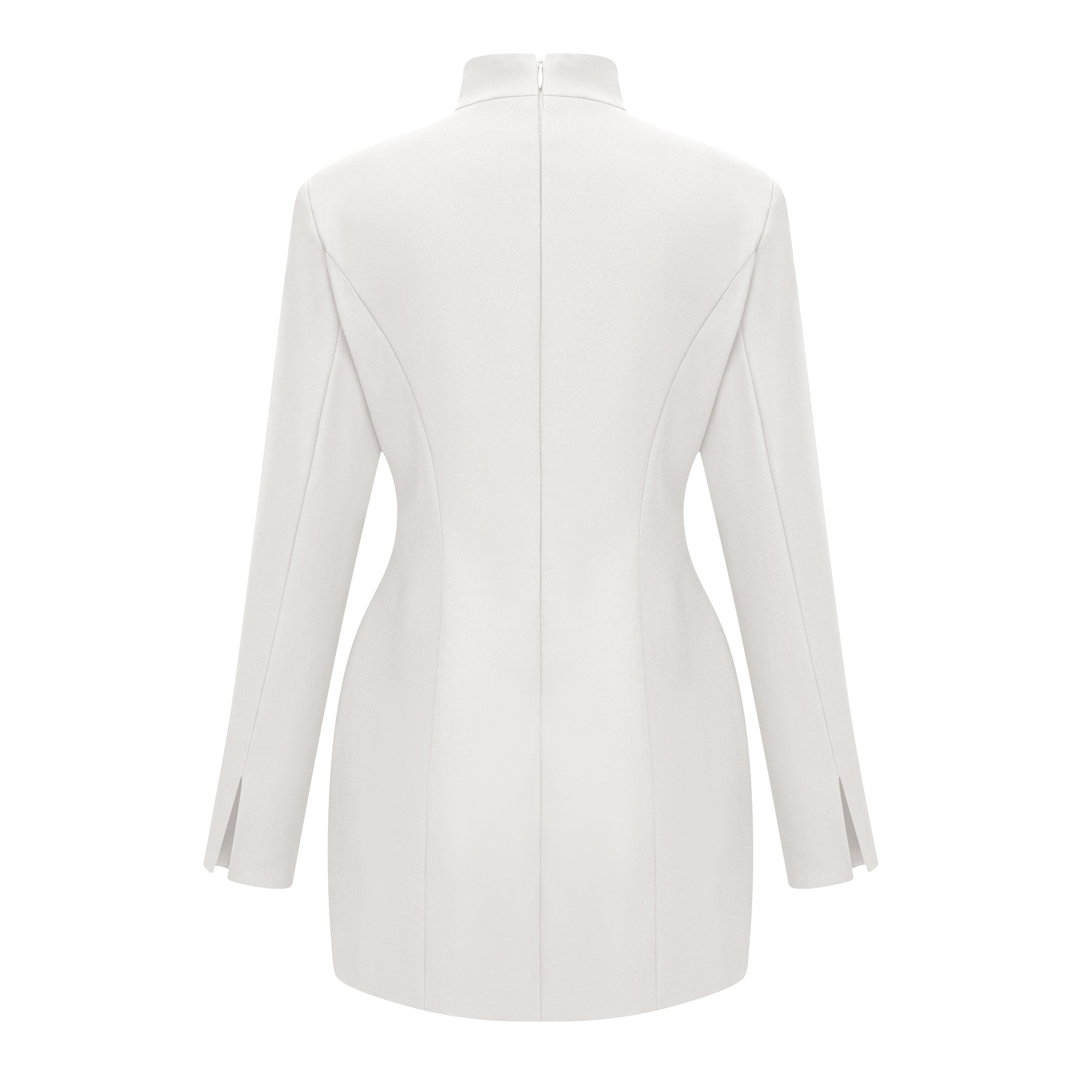 فستان قصير بأكمام طويلة وياقة بيضاء من Valeria