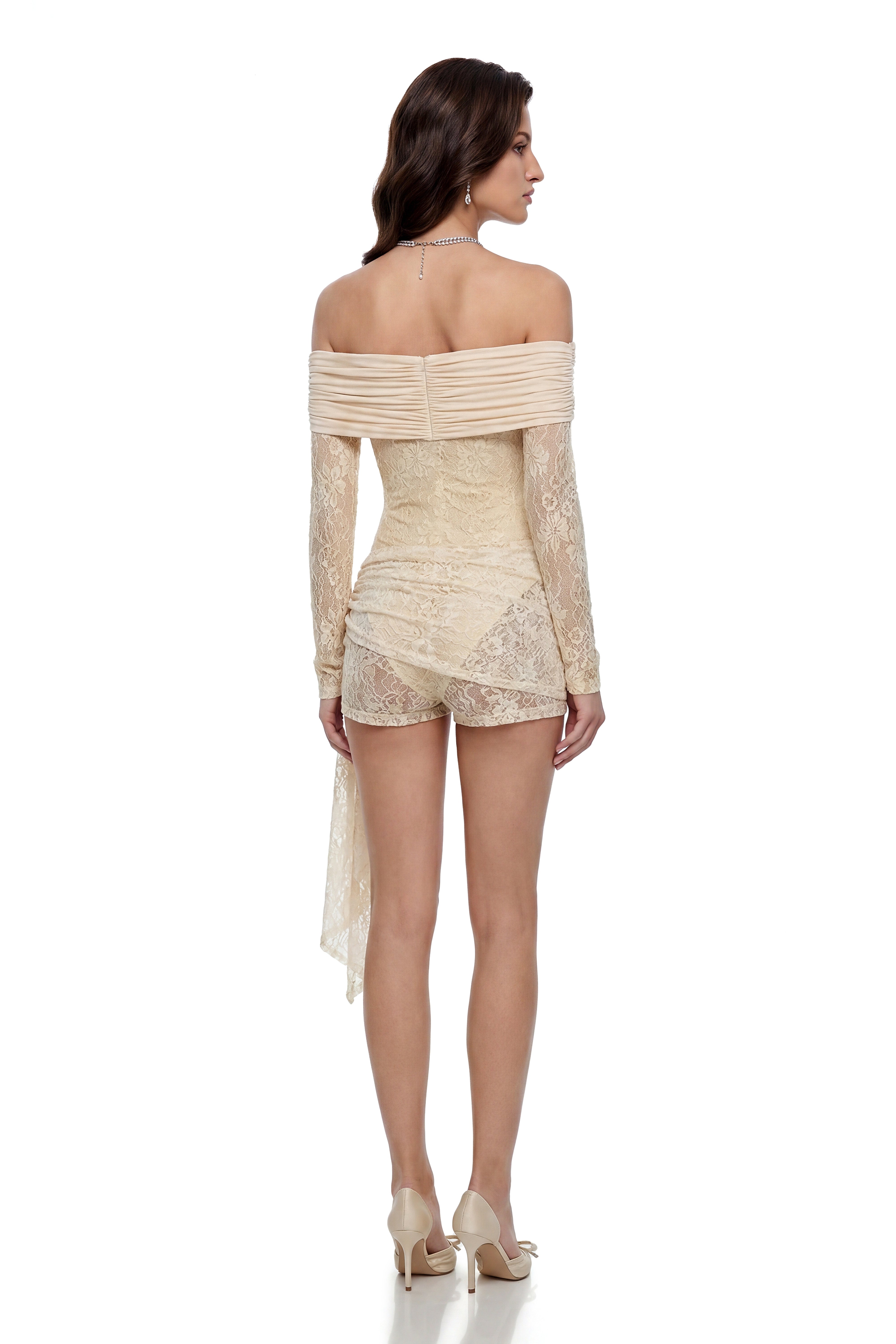 Veronique Cream Floral Lace Bodysuit