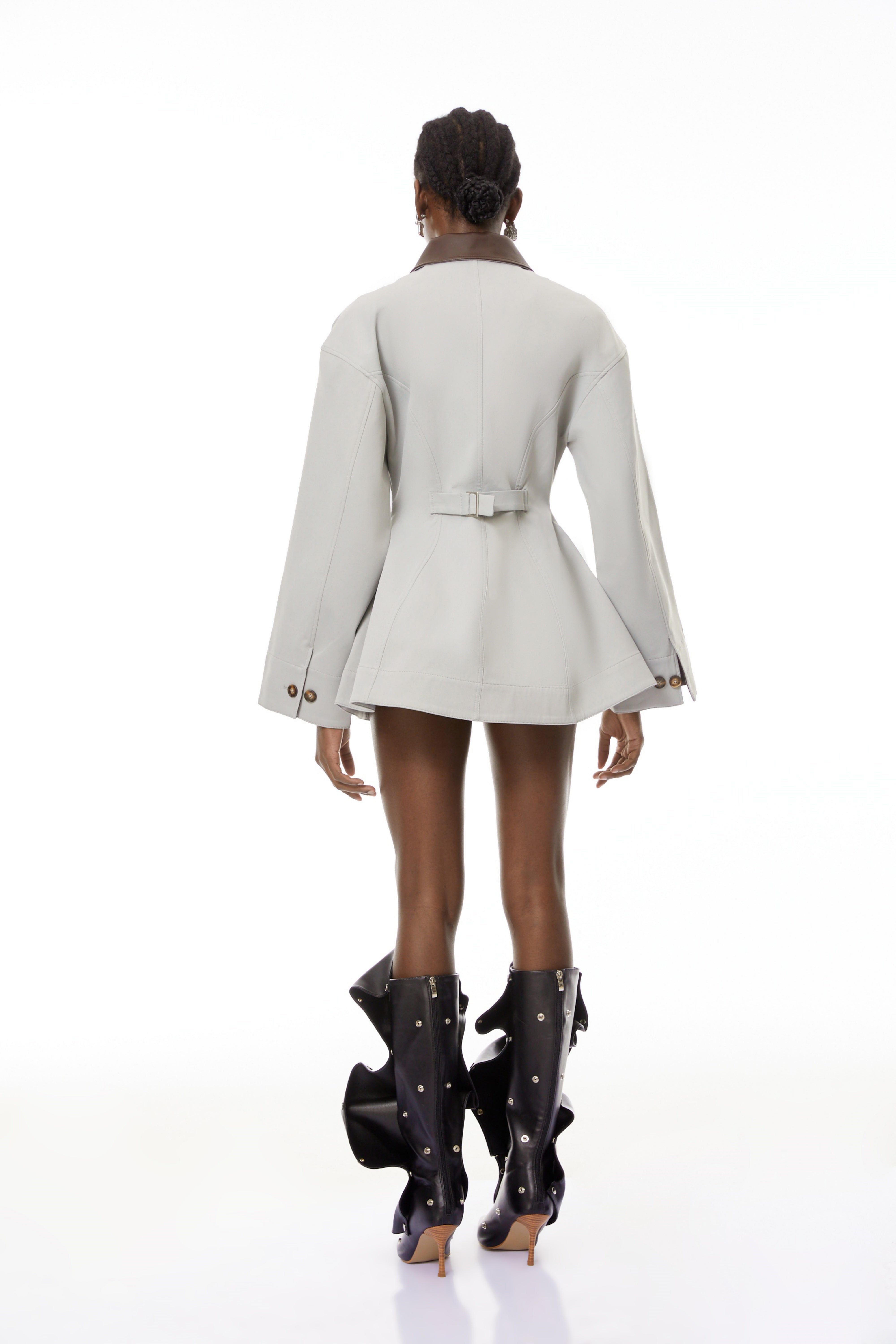 Jagdjacke mit Kunstlederkragen