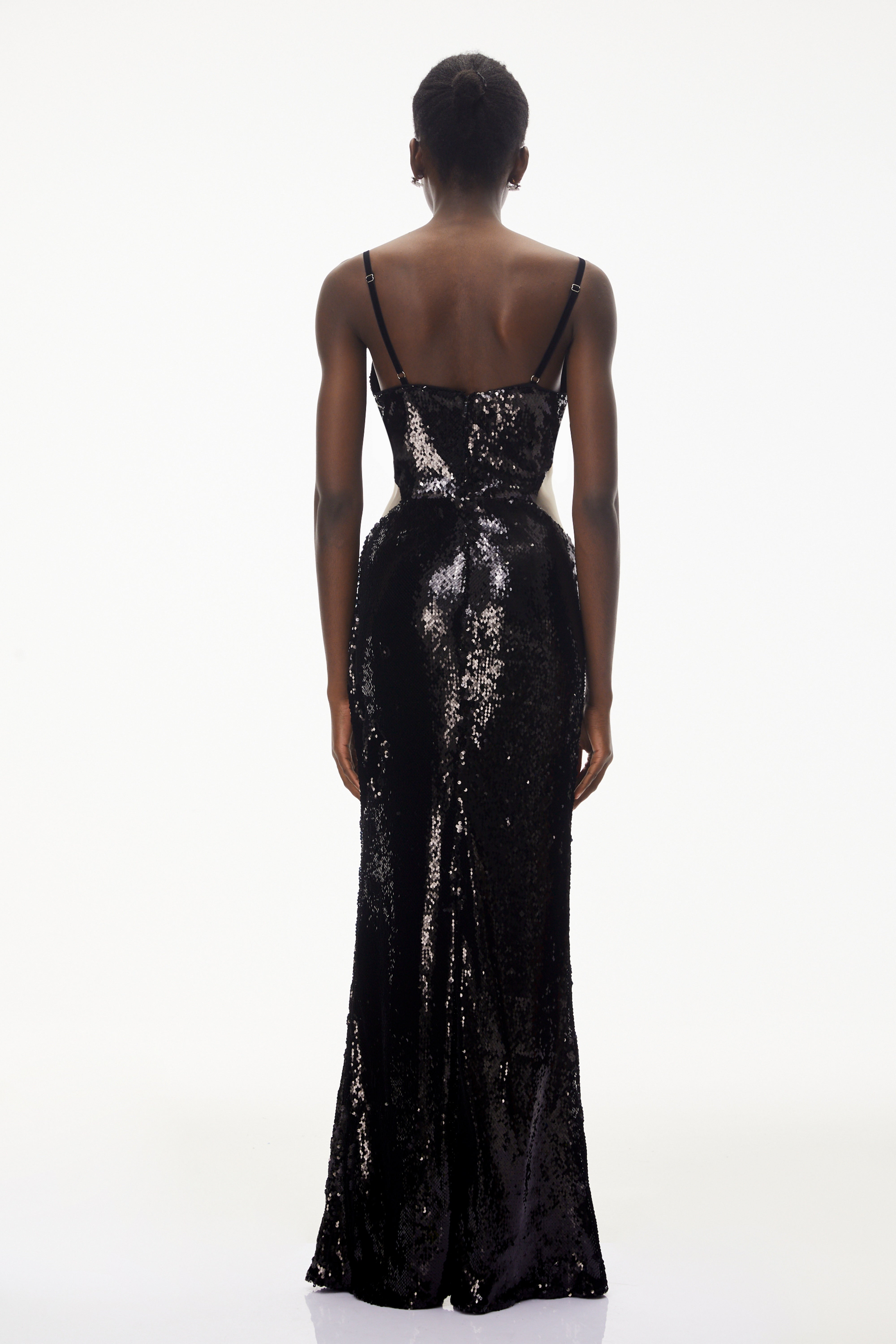 Violet Black Embellished Overlay Maxi Dress