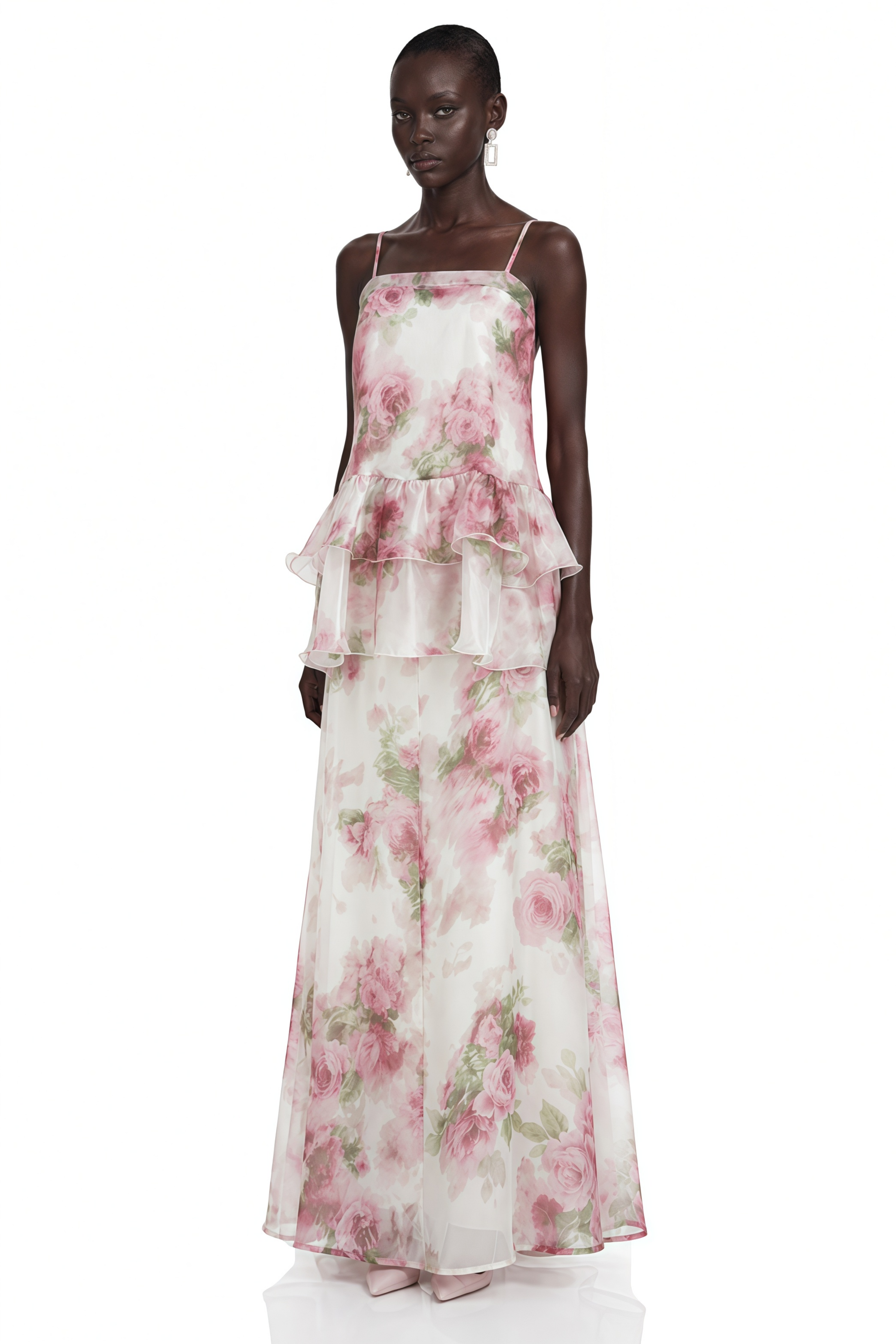 Willa Pink Floral Print Ruffled Top & Skirt Set