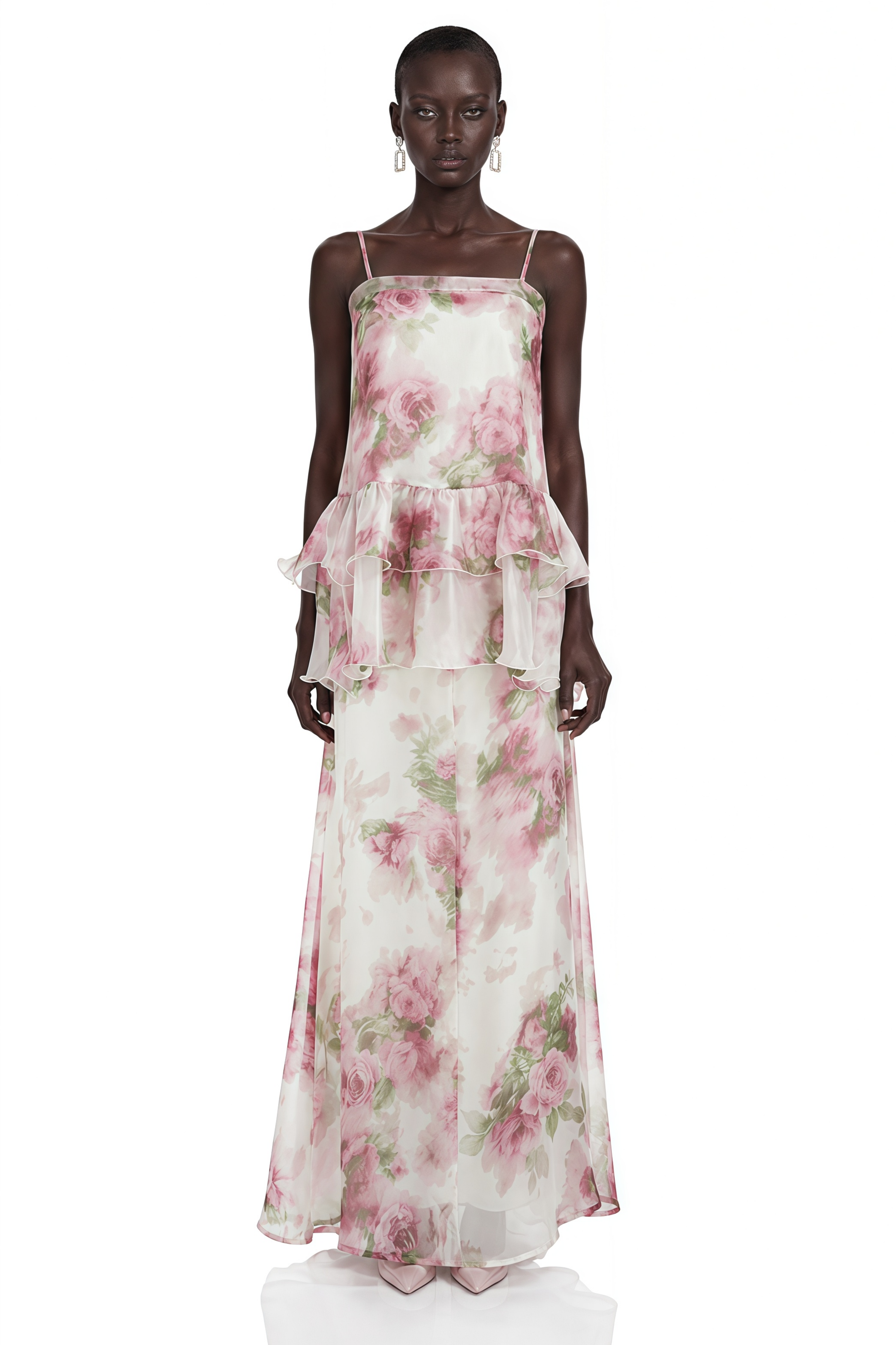 Willa Pink Floral Print Ruffled Top & Skirt Set