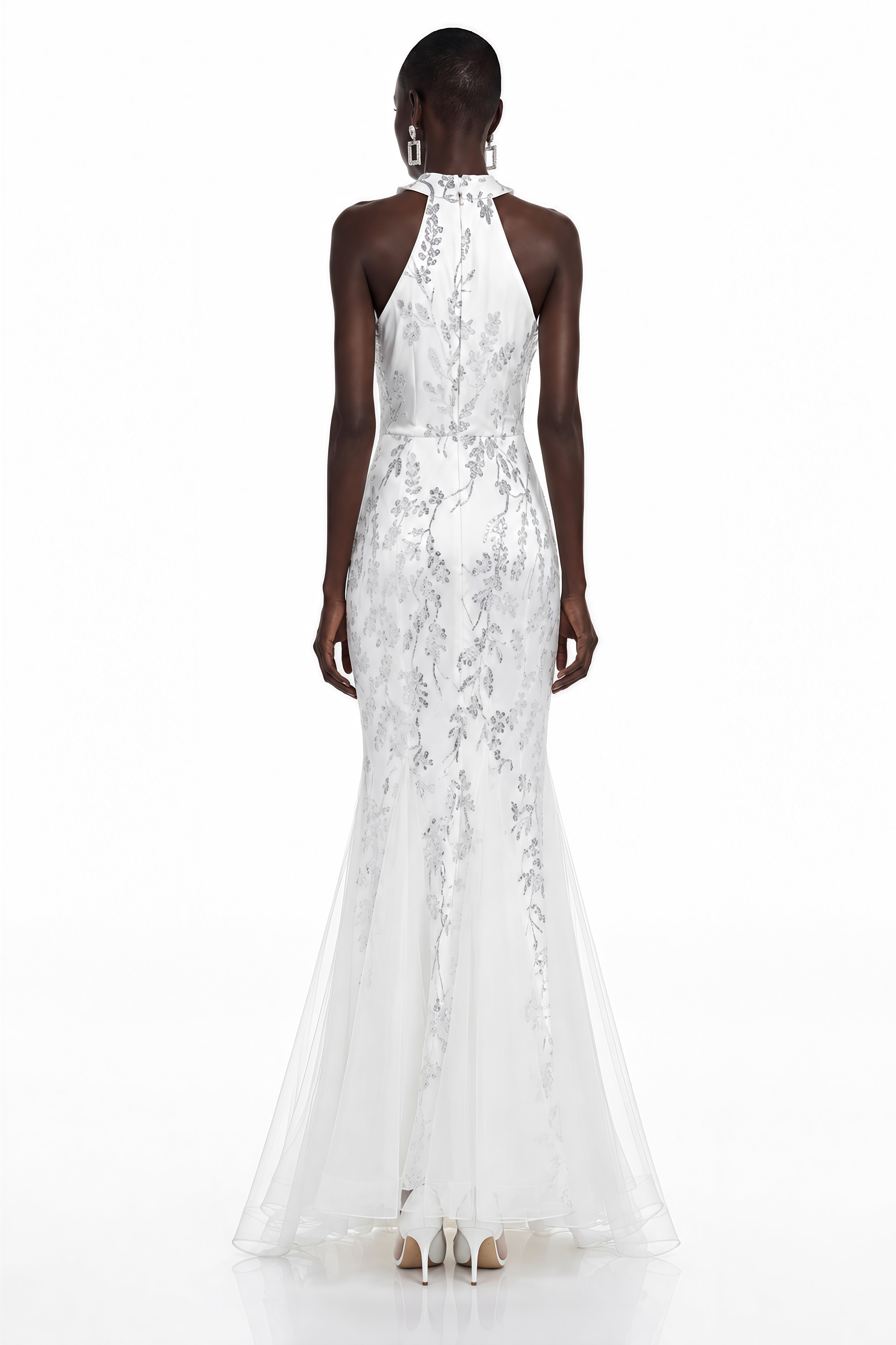 Willow White Sequin Sleeveless Maxi Dress
