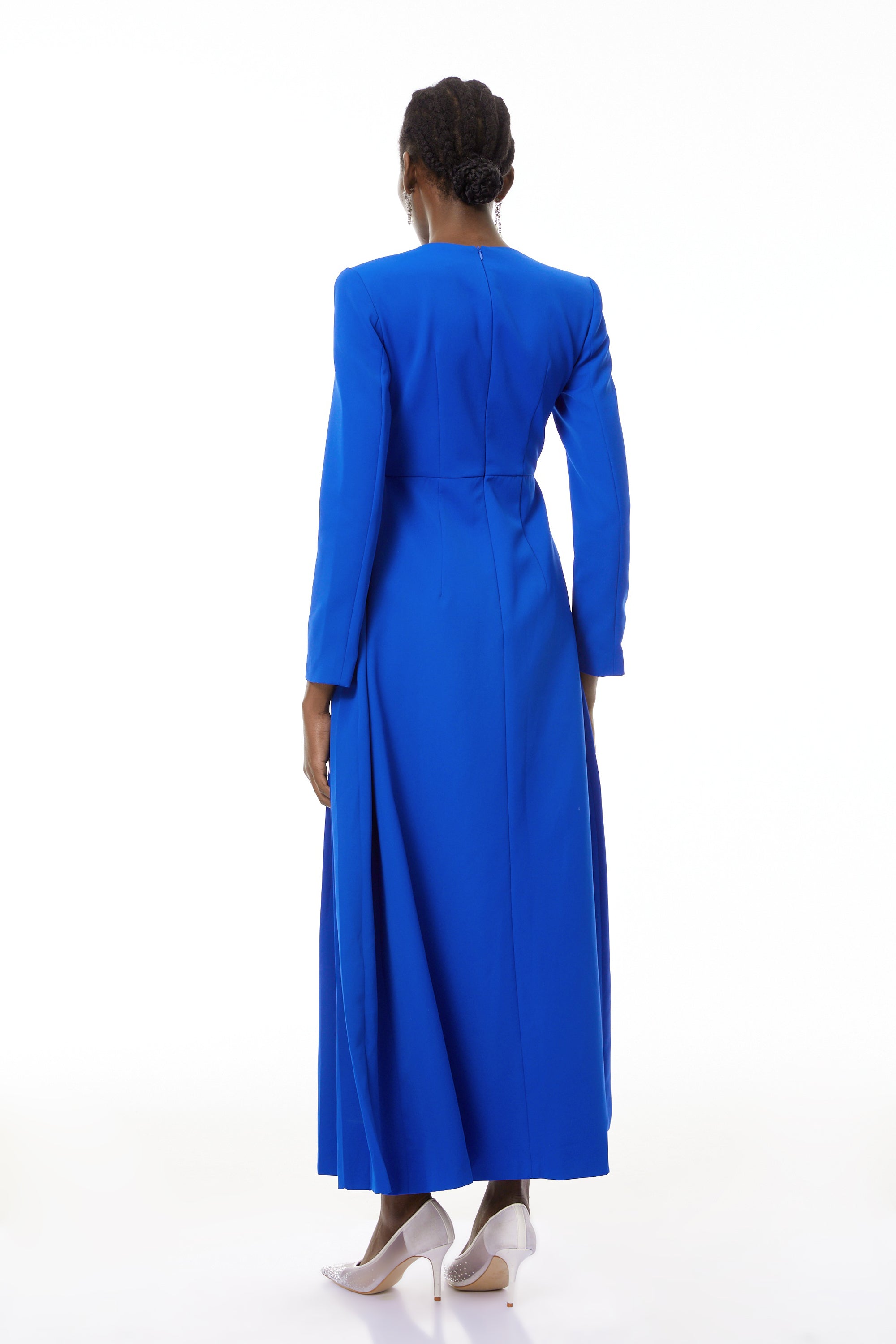 Zosia Blaues Maxikleid mit Kristallverzierung