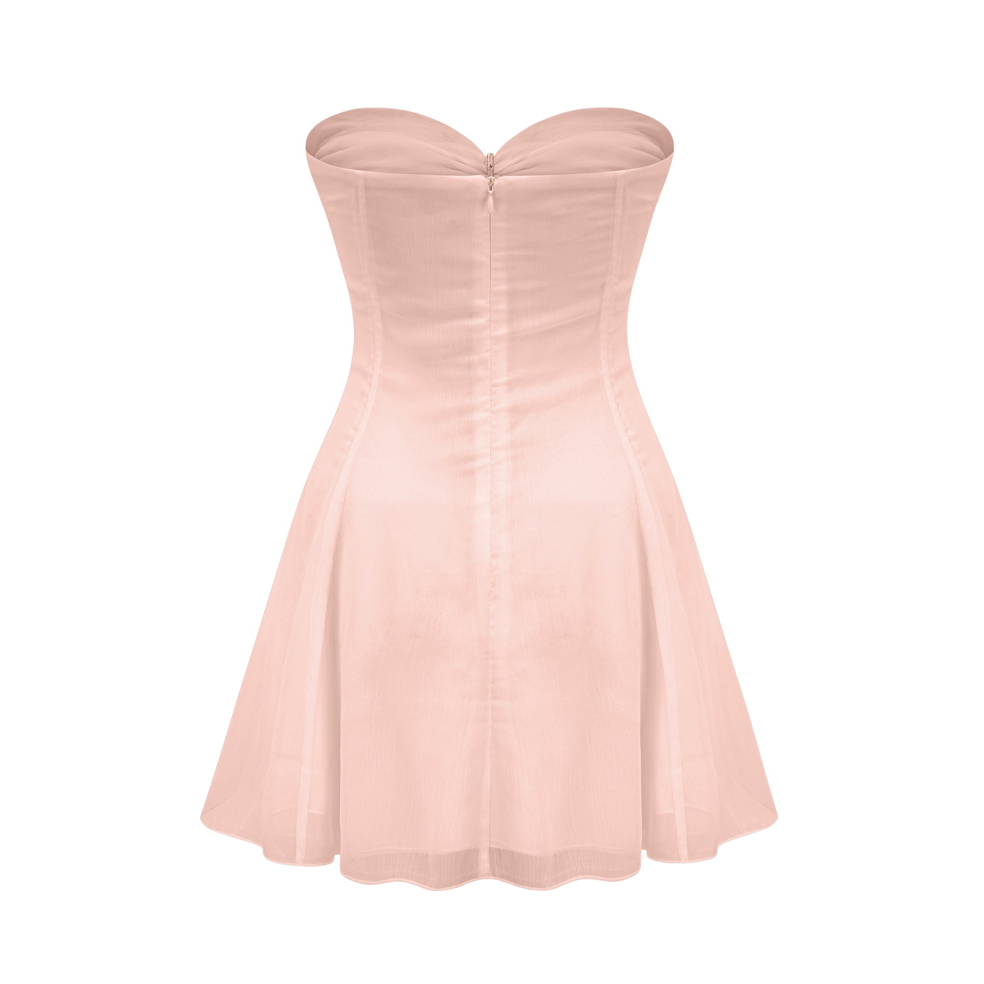 فستان قصير من Émilienne بفتحات وثنيات وأكتاف مكشوفة