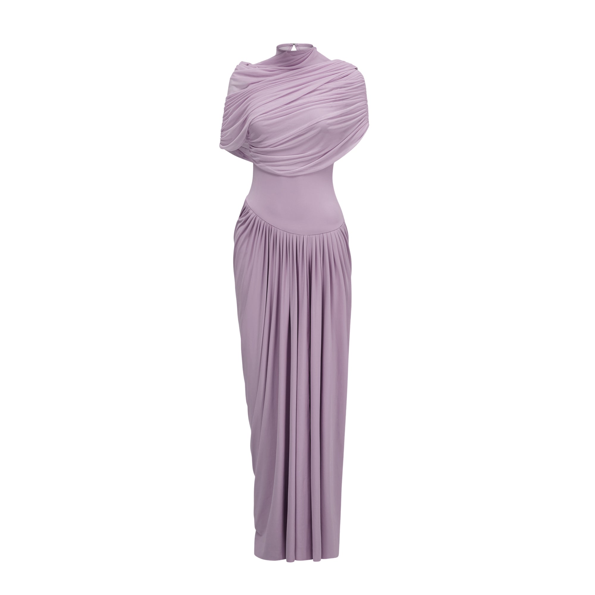 Asymmetrical Pleated Maxi Dress