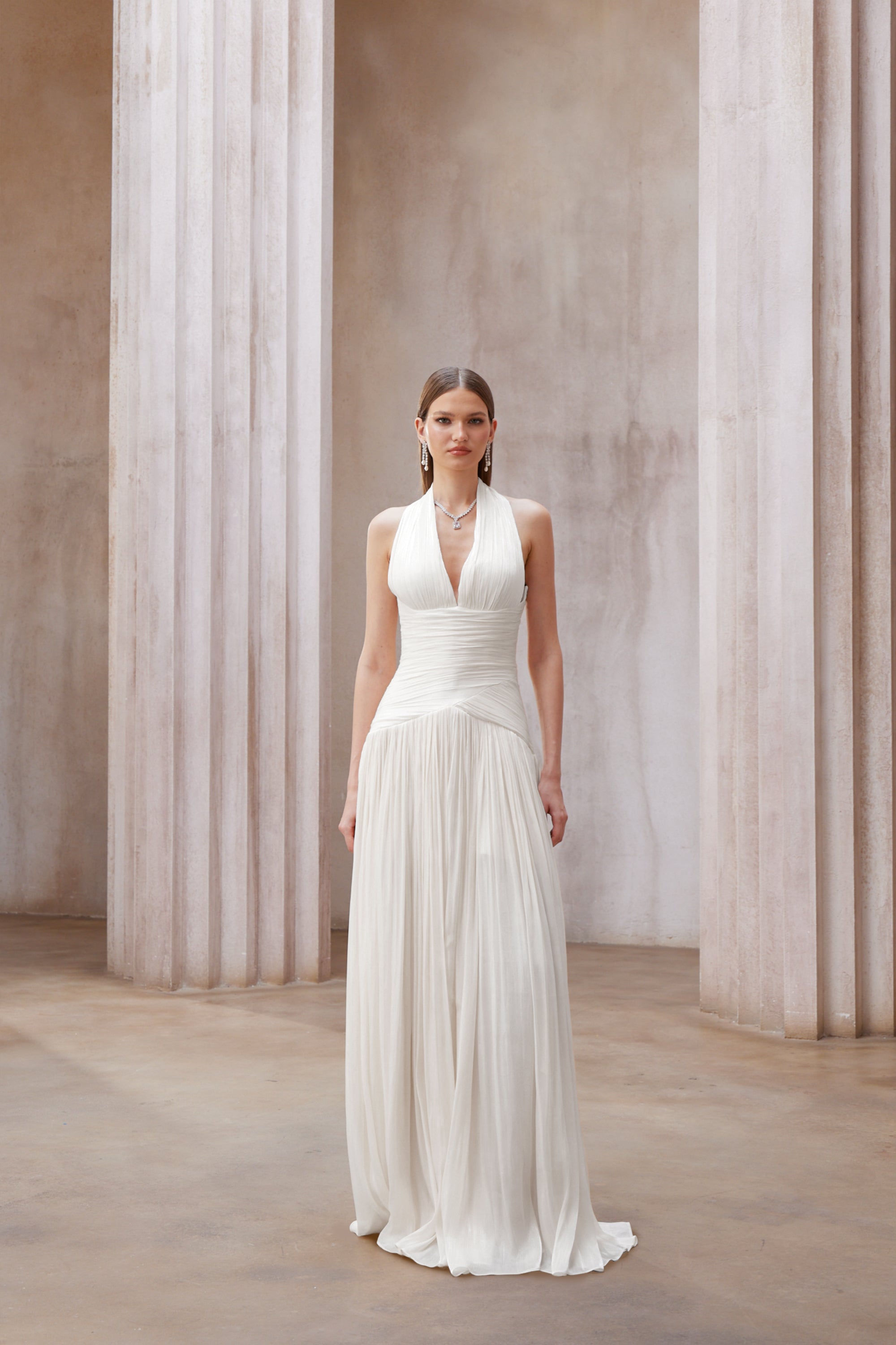 فستان ماكسي مكسّر من يوراني