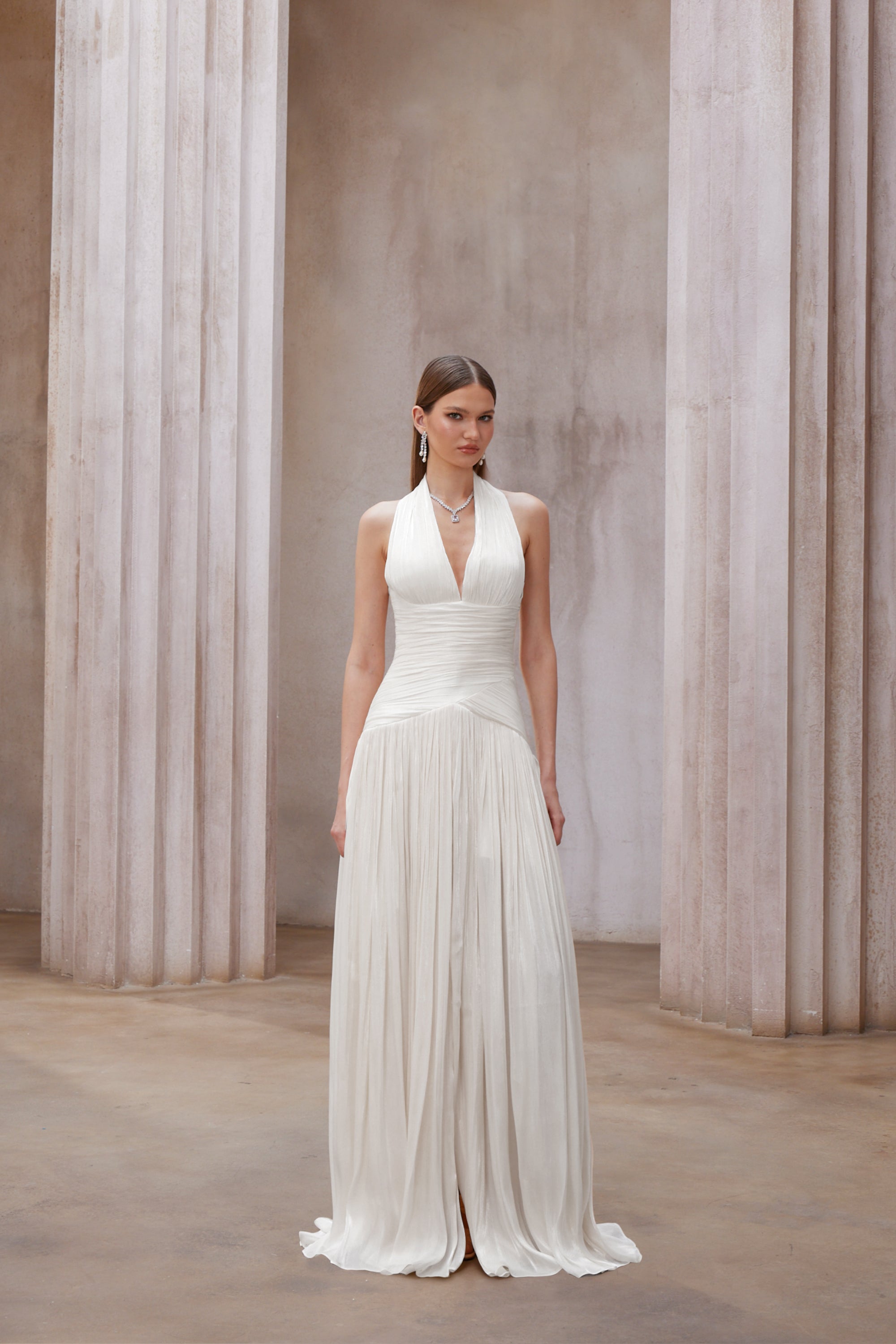 فستان ماكسي مكسّر من يوراني