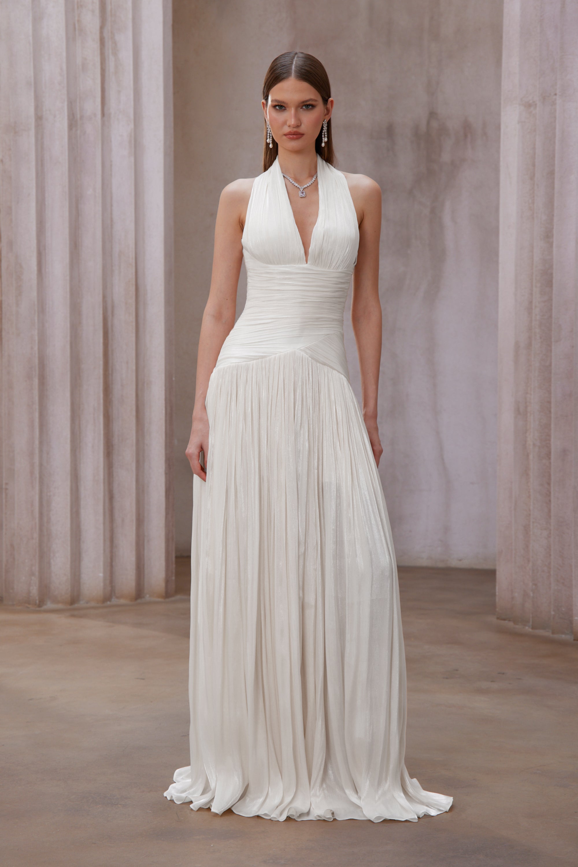 فستان ماكسي مكسّر من يوراني