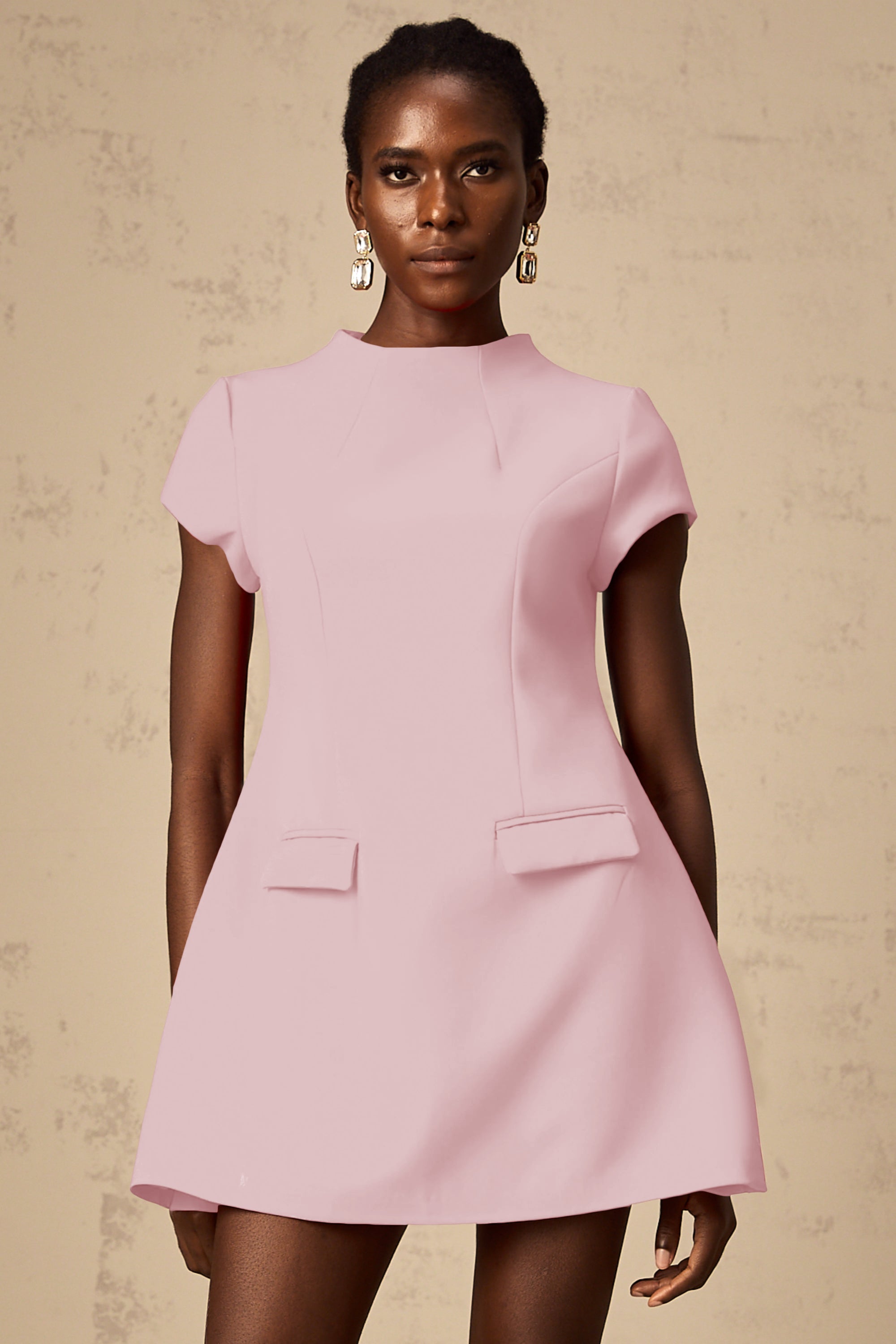 Esther Pink Cap Sleeve Mini Dress