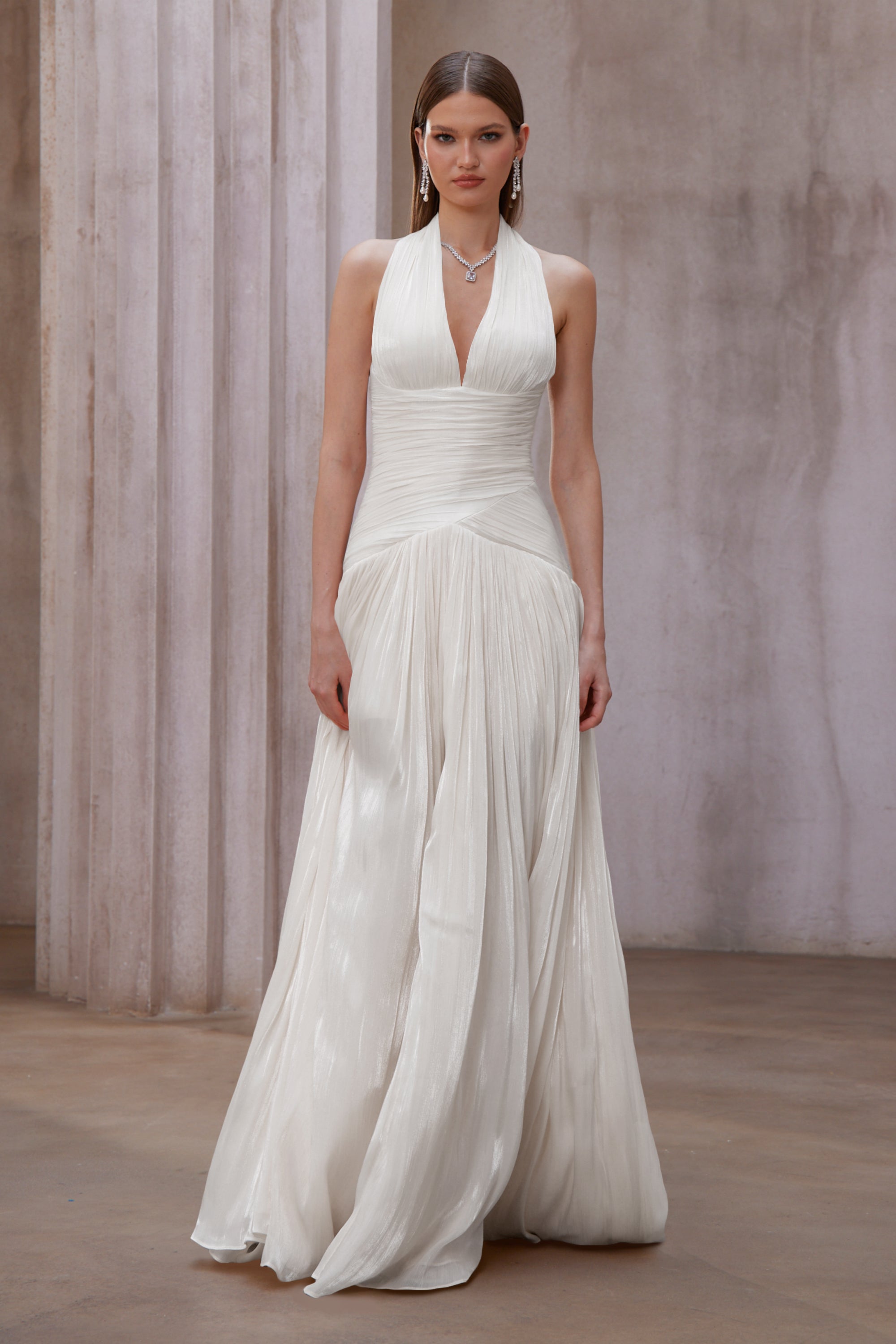 فستان ماكسي مكسّر من يوراني