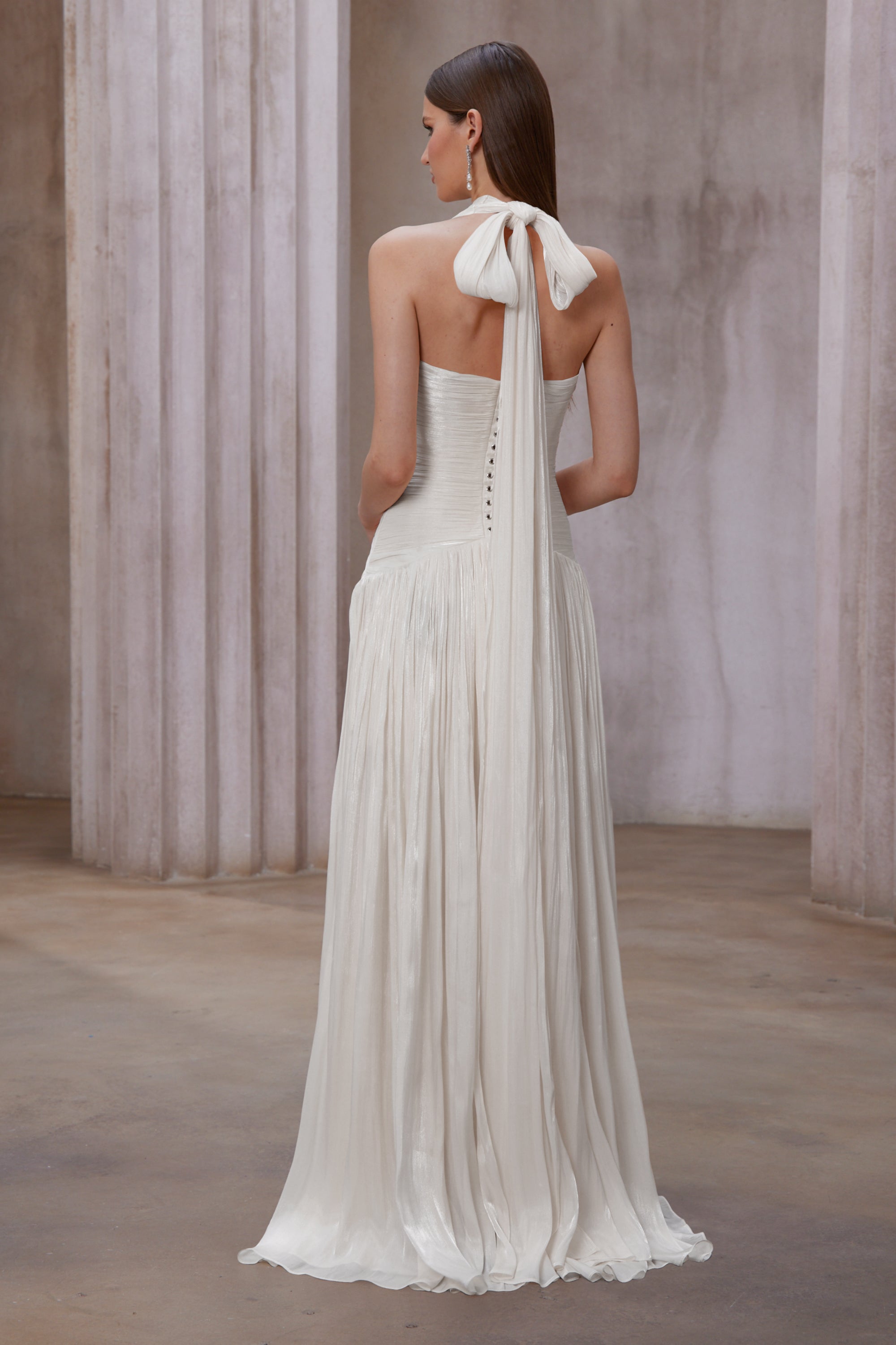 فستان ماكسي مكسّر من يوراني