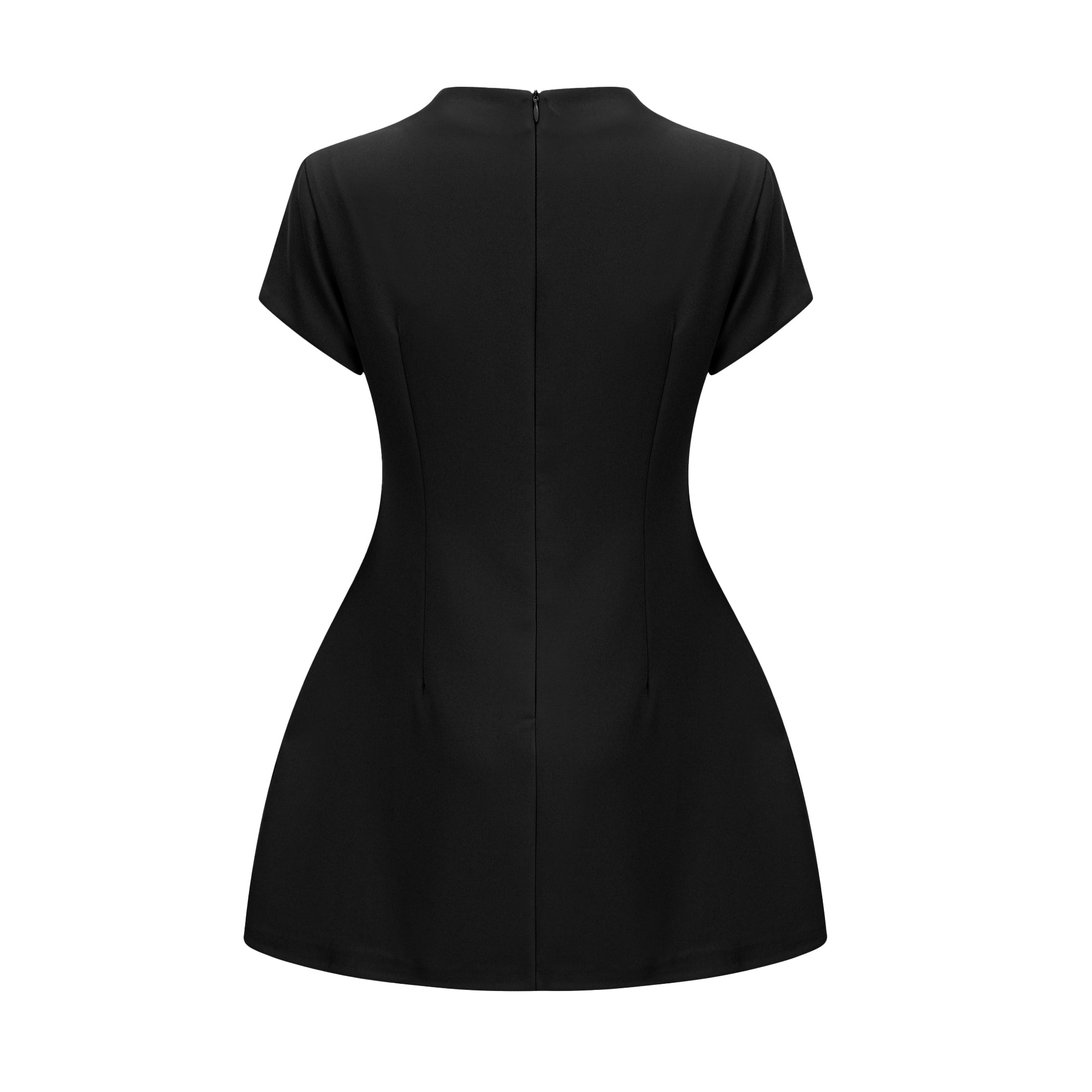 Esther Black Cap Sleeve Mini Dress