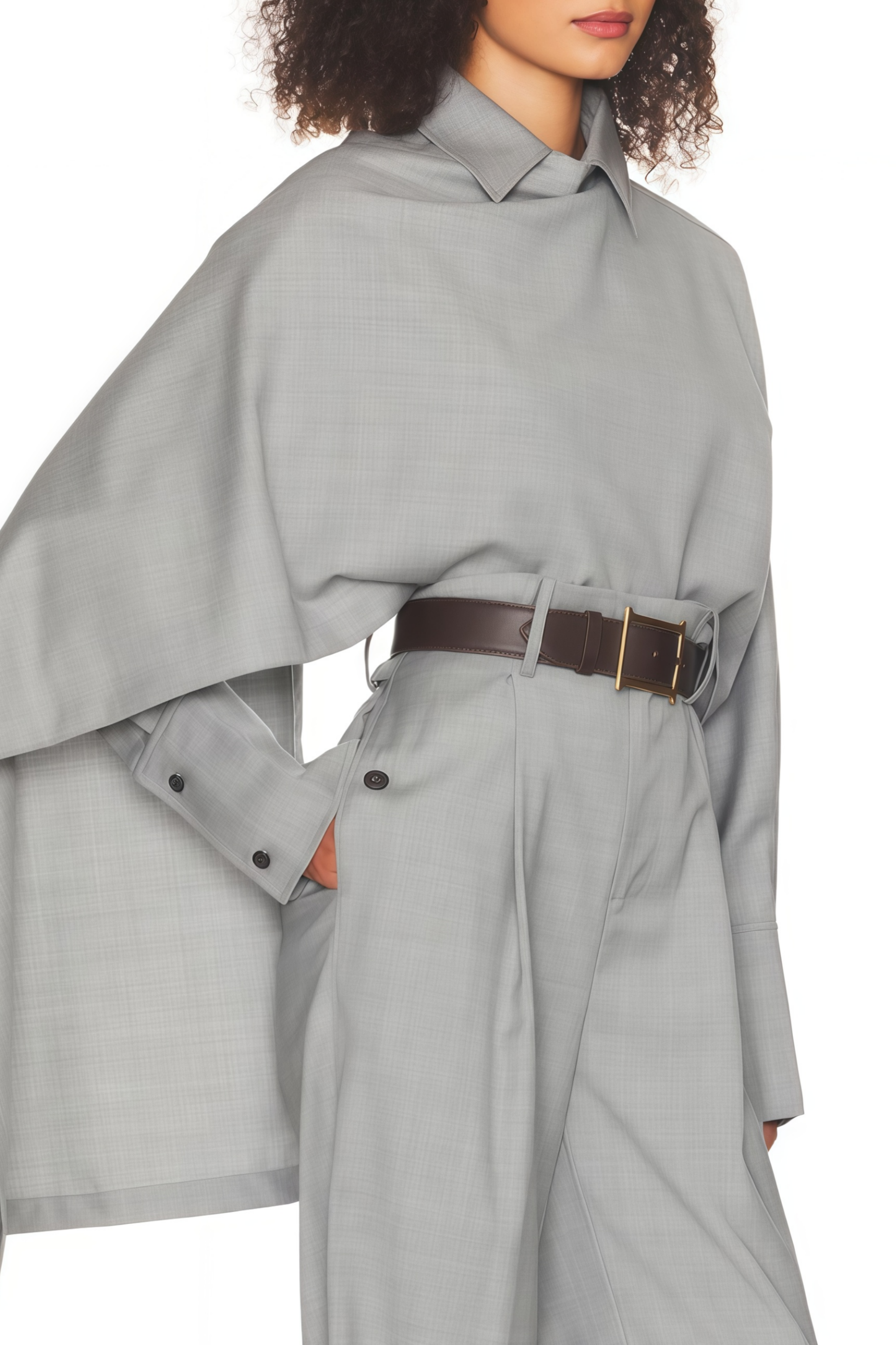 Asymmetrisches Hemd und Hose in Lagenoptik