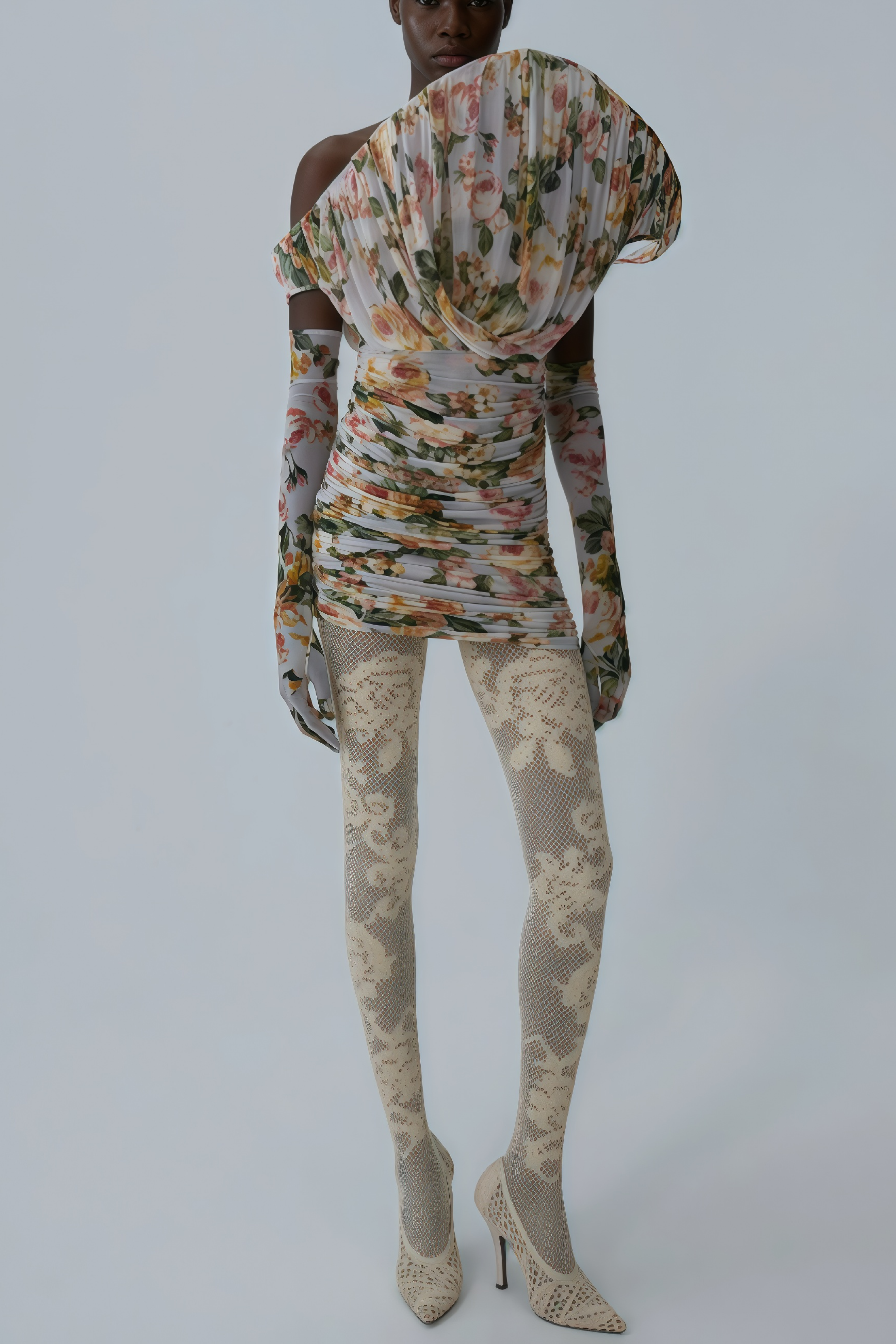 Felicia Grey asymmetrisches Minikleid mit Blumenmuster