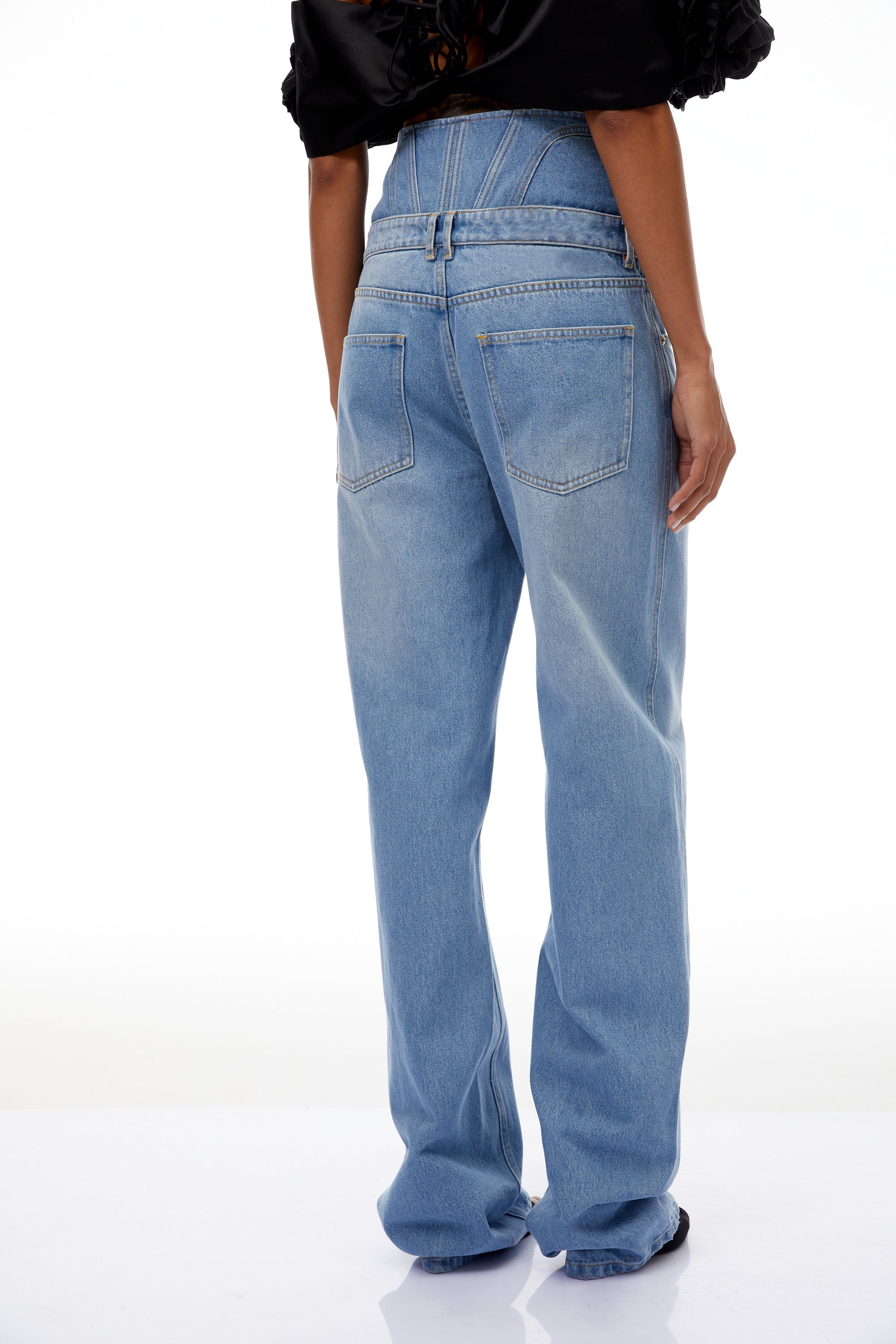 Cosmina Light Blue Corset Panel Denim Jeans